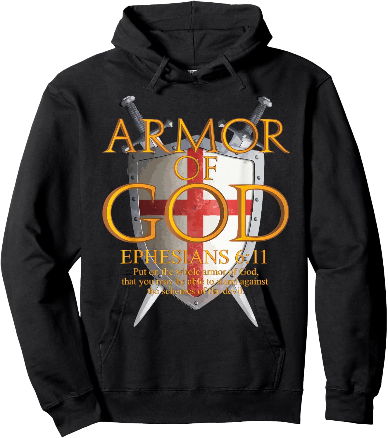 Armor Of God Ephesians Bible Verse Religious Christian Gift Hoodie - Hoodie | Black
