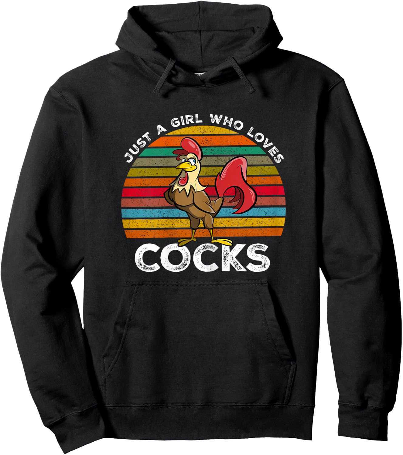 Just A Girl Who Loves Cocks - Funny Rooster Gifts Hoodie - Hoodie | Black
