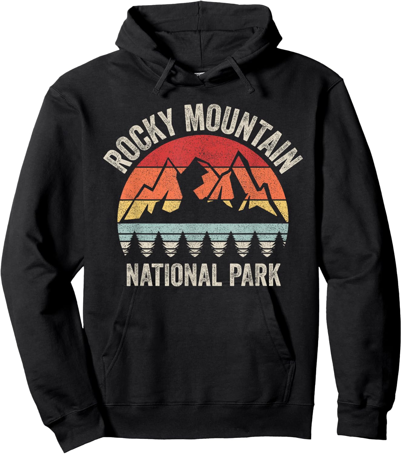 Vintage Retro Rocky Mountain National Park Hoodie - Hoodie | Black