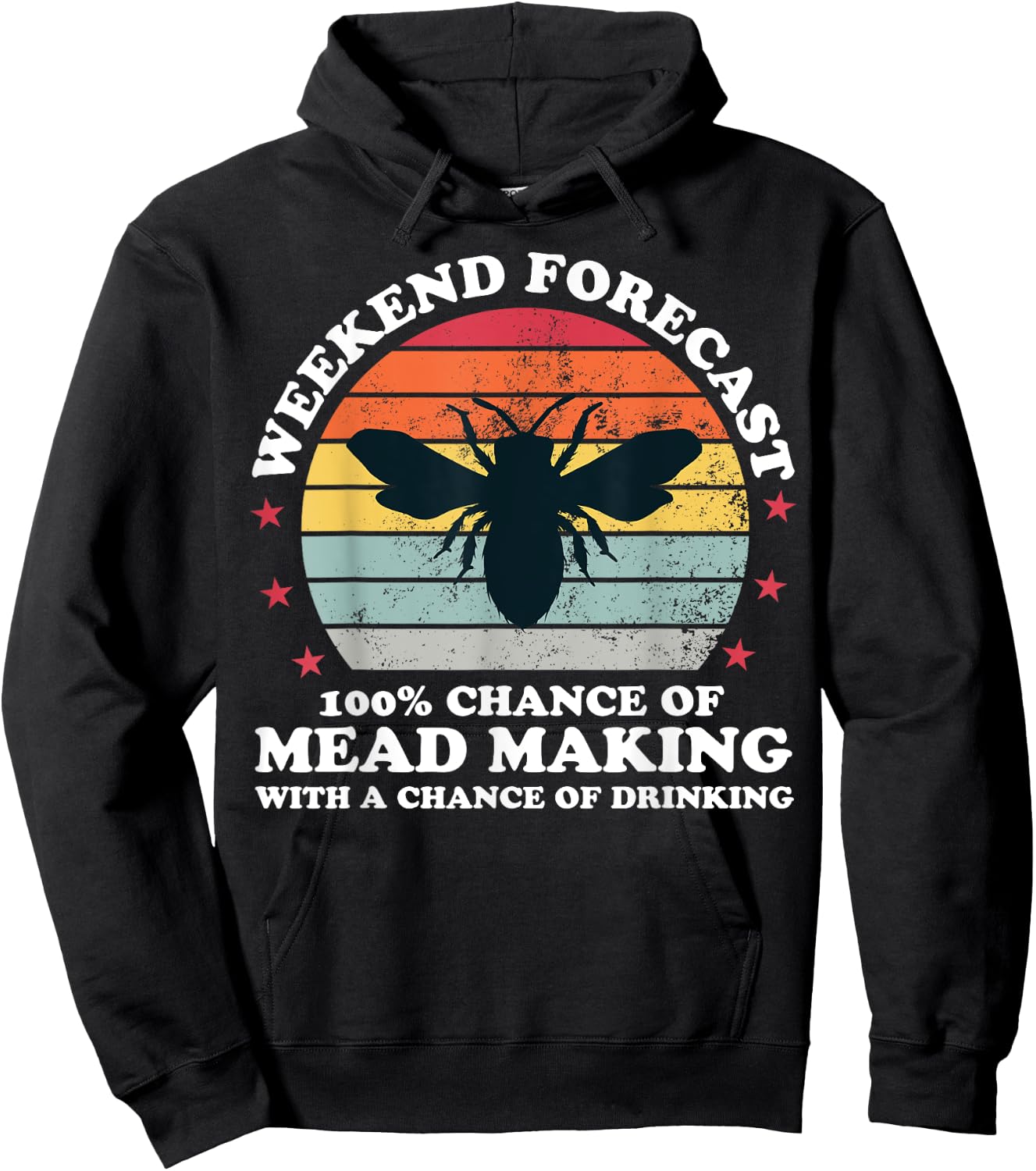 Retro Weekend Forecast Meadmaking Mead Homebrew Brewer Hoodie - Hoodie | Black