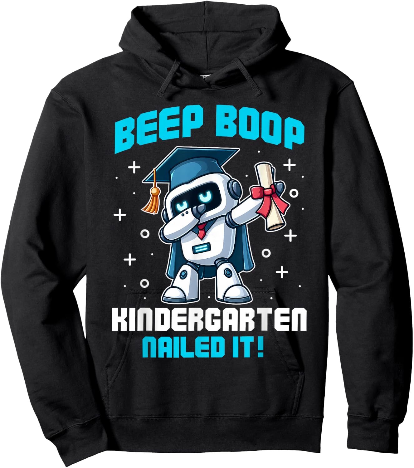 Dabbing Robot Kindergarten Graduation Cap Diploma Boys Kids Hoodie - Hoodie | Black