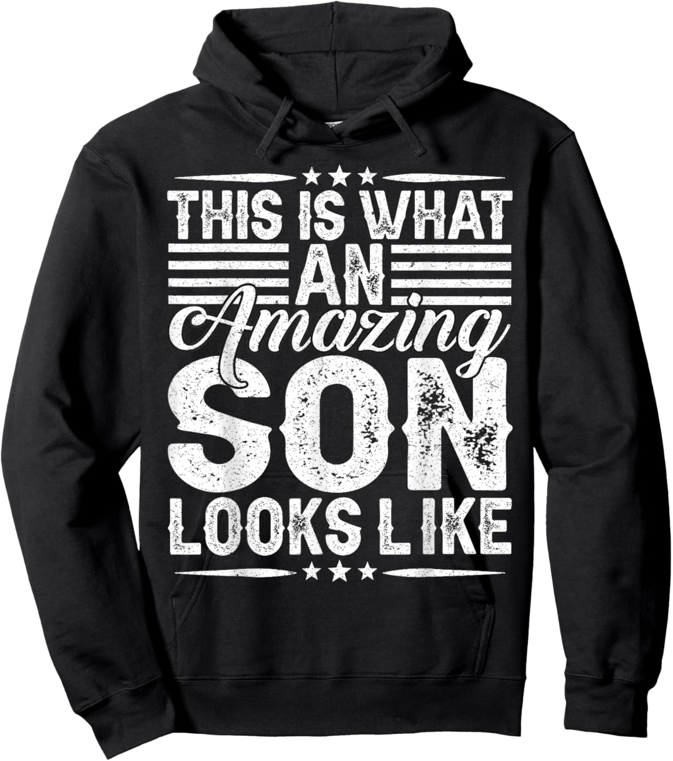 This Is What An Amazing Son Looks Like Funny Dad And Mom Hoodie - Hoodie | Black