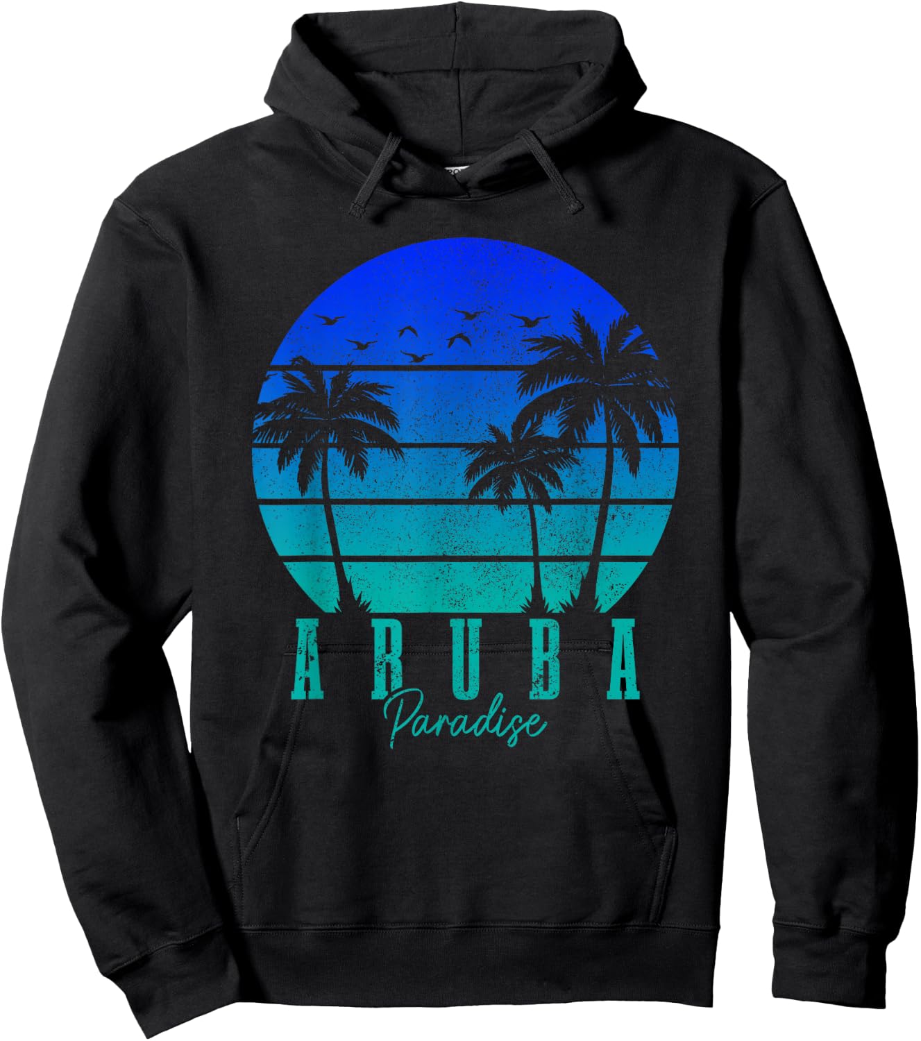 Aruba Vintage Surfer Caribbean Hoodie - Hoodie | Black