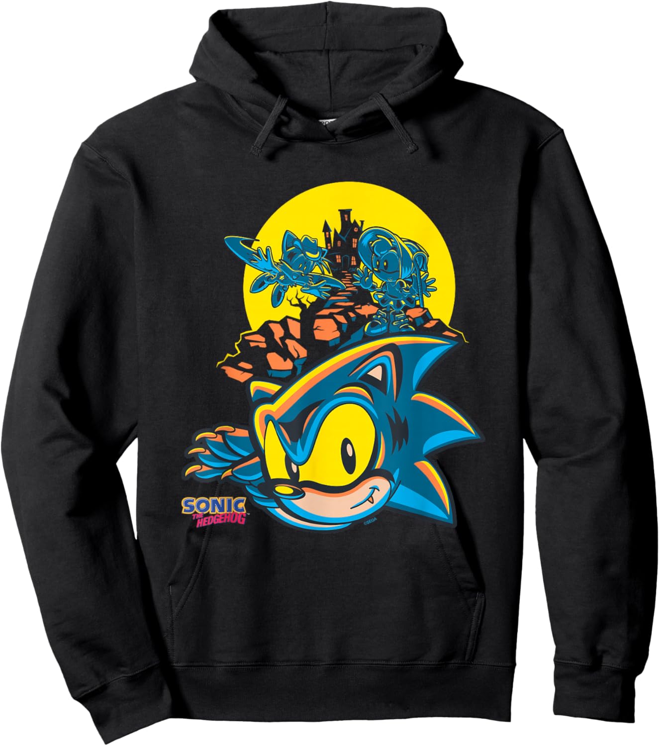 Sonic The Hedgehog Halloween Haunted House Costumes Hoodie - Hoodie | Black