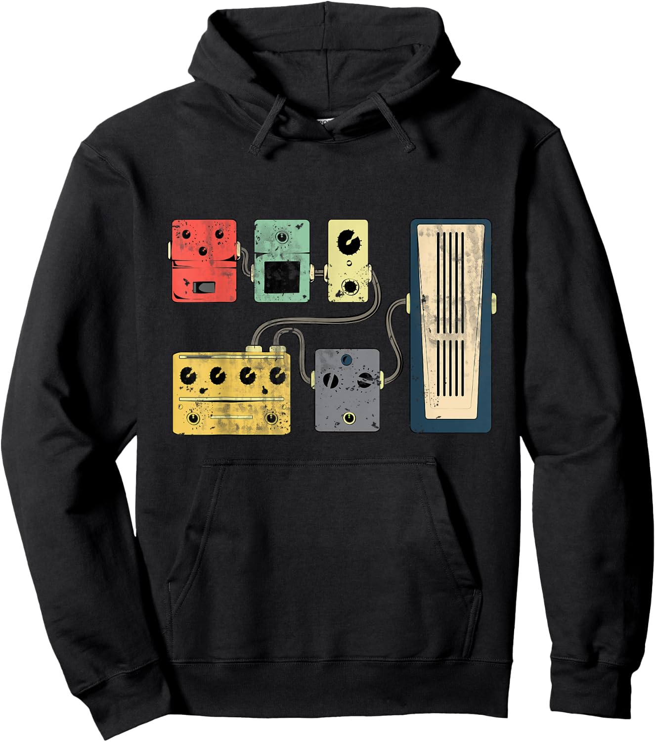 Amplifier Electric Bass Acoustic Amp Musician Gift Guitar Player Pedal Board Guitarist Gifts | Playing Guitars Hoodie - Hoodie | Black
