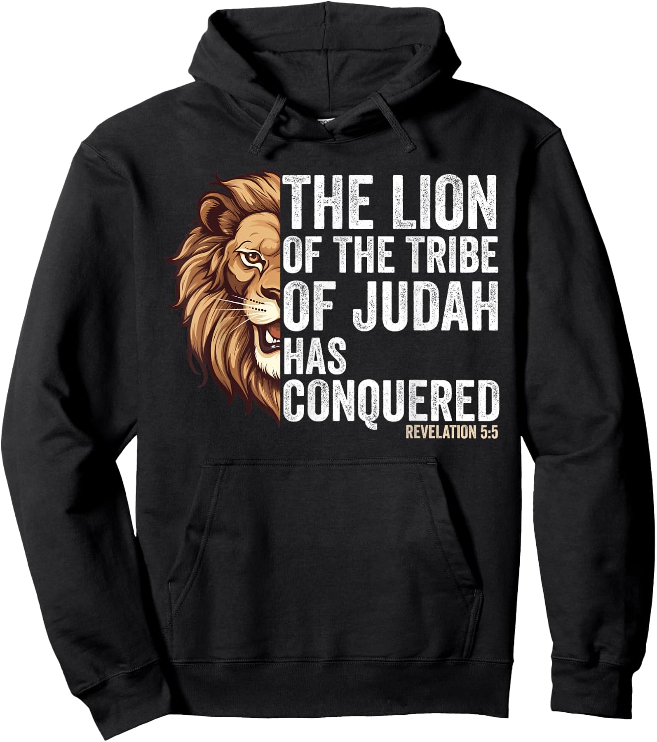 Lion of Judah Jesus Revelation Bible Verse Christian Hoodie - Hoodie | Black