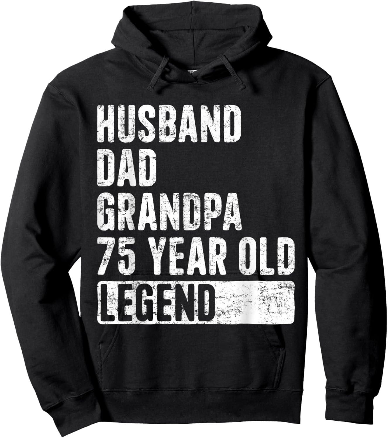 Husband Dad Grandpa 75 Year Old Legend 75th Birthday Hoodie - Hoodie | Black