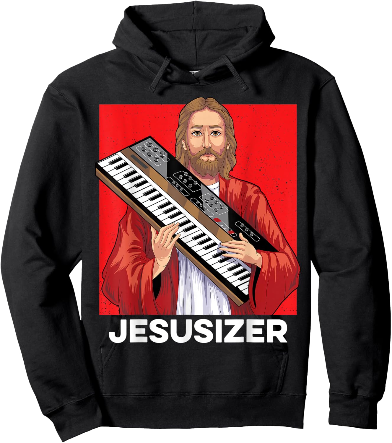 Jesusizer Holy Synthesizer Analog Jesus Synth Music Nerd Hoodie - Hoodie | Black