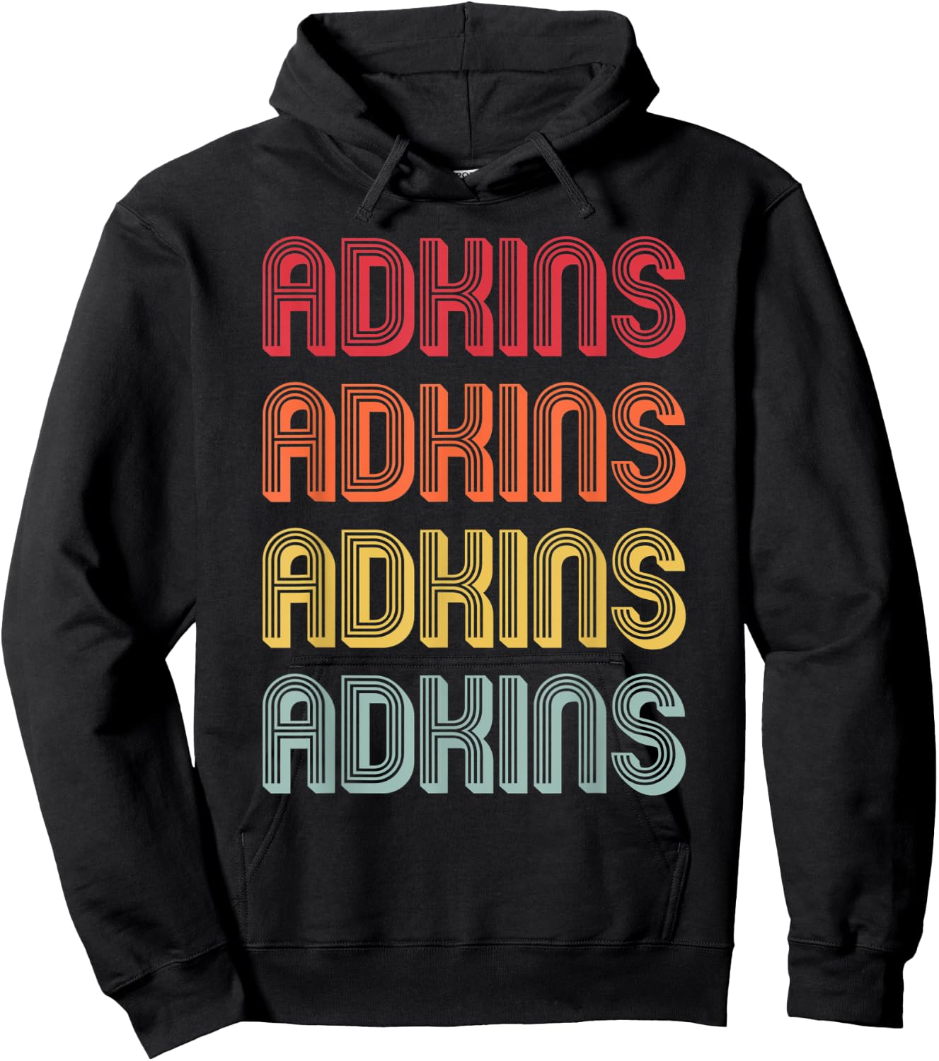 ADKINS Gift Surname Funny Retro Vintage 80s Birthday Reunion Hoodie - Hoodie | Black