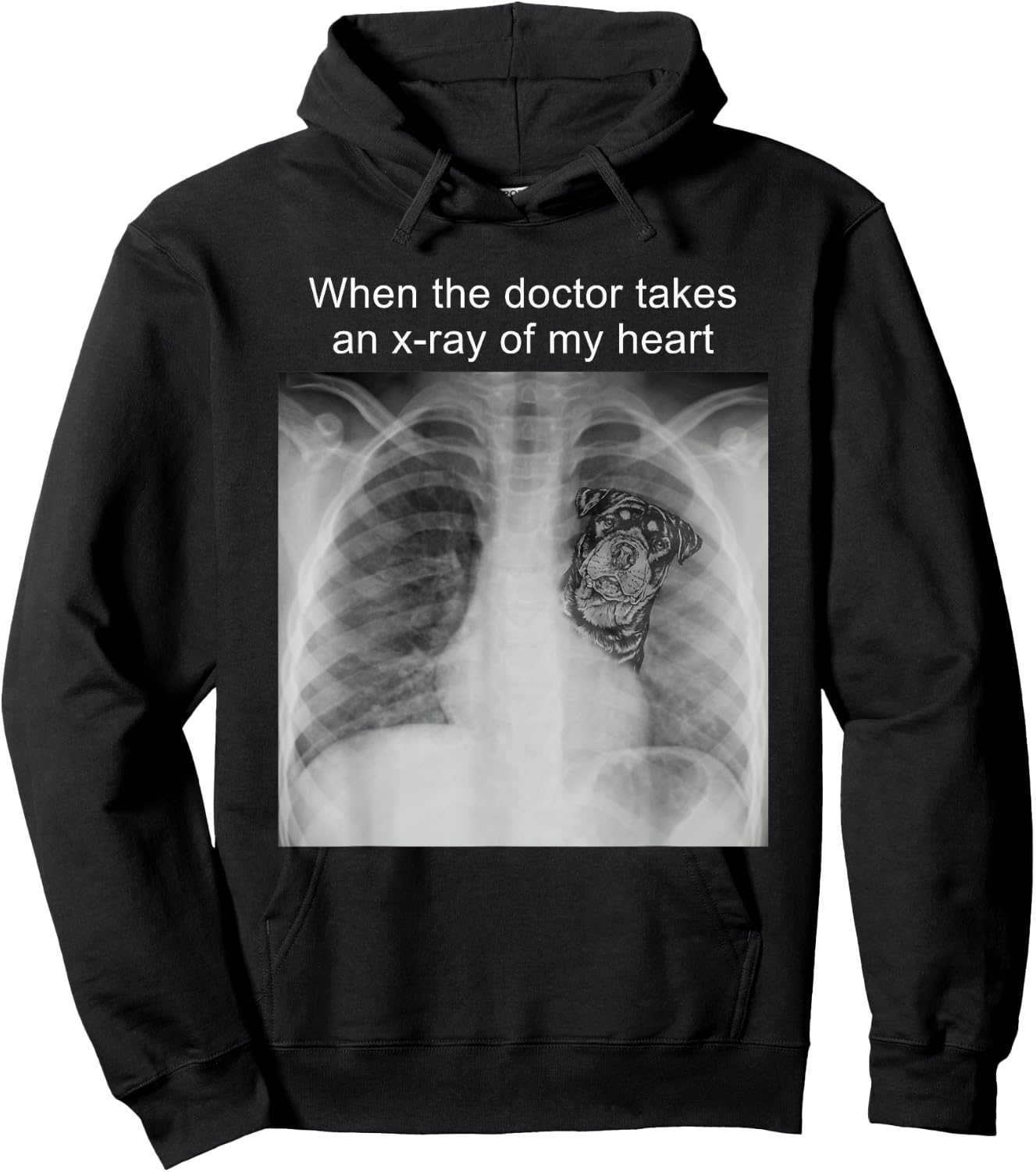When The Doctor Takes an X-ray of My Heart Rottweiler Mom Hoodie - Hoodie | Black