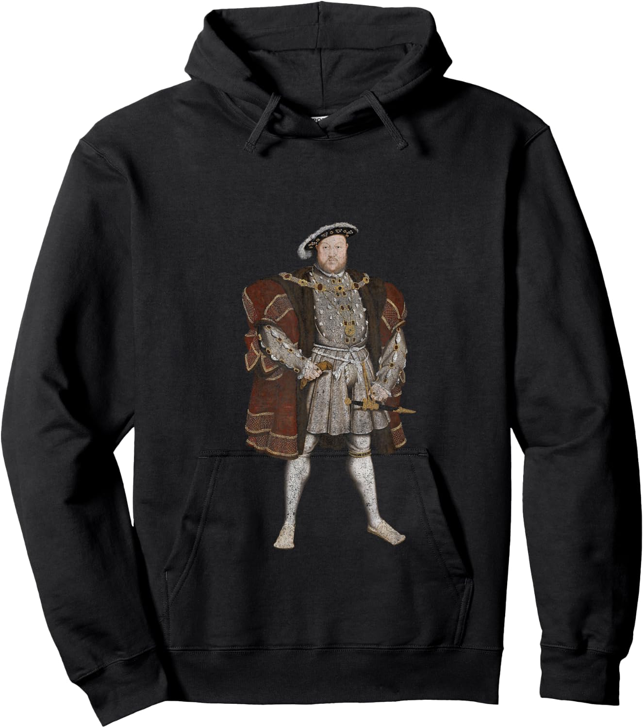 King Henry VIII Classic Portrait (Vintage Distressed Look) Hoodie - Hoodie | Black