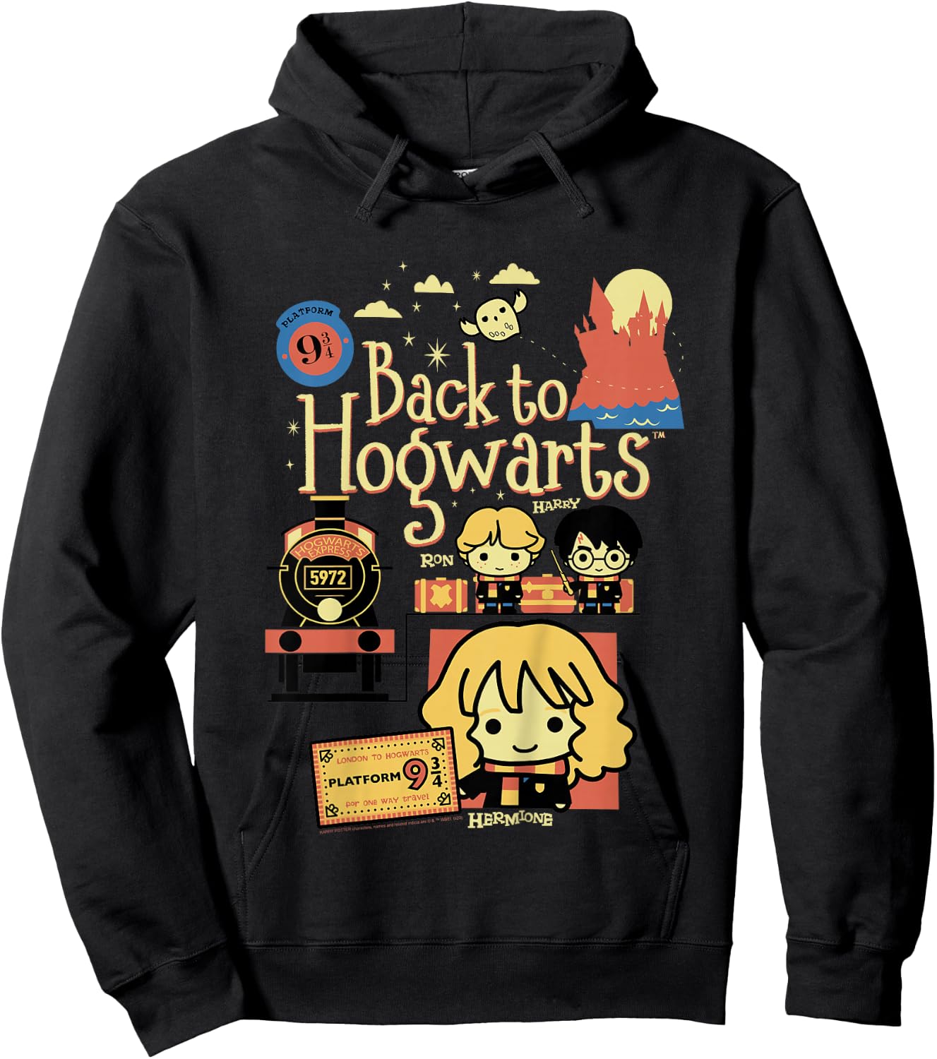 Kids Harry Potter Chibi Back to Hogwarts Hoodie - Hoodie | Black