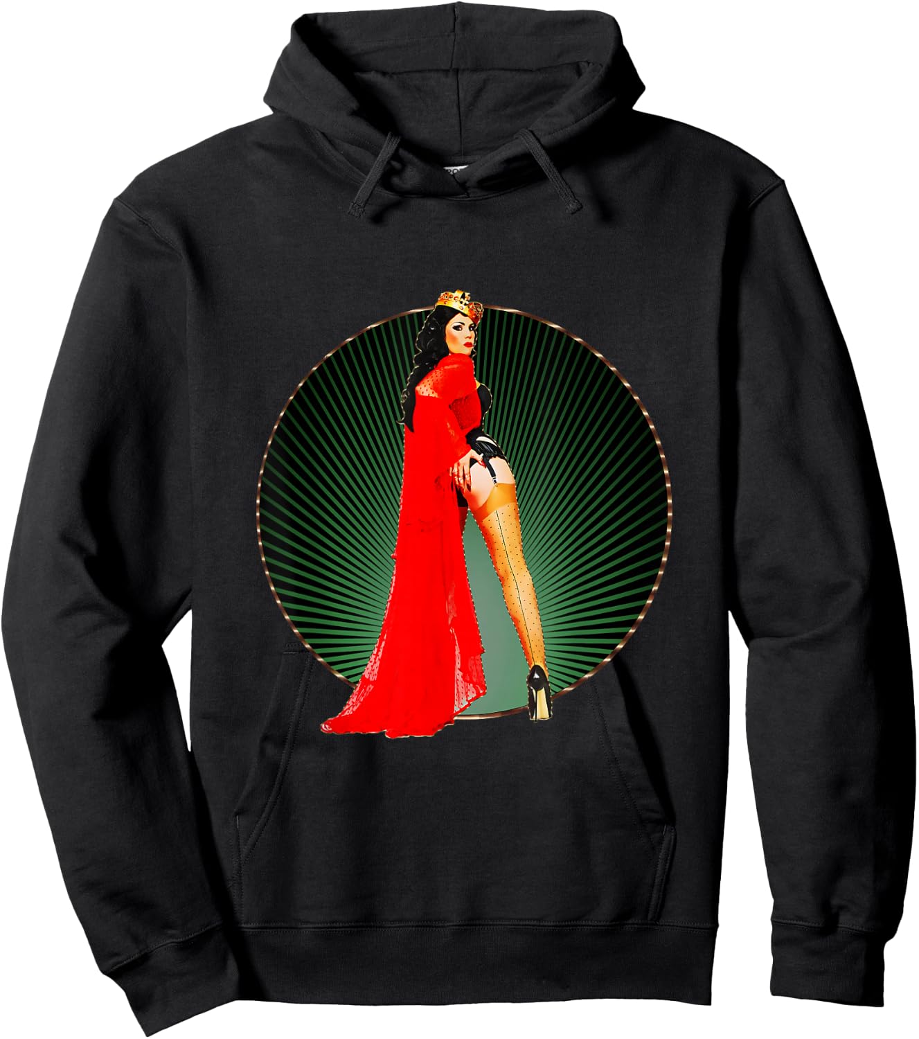 Vintage Retro Rockabilly Pin-up Xarah - 50s Queen Burlesque Hoodie - Hoodie | Black