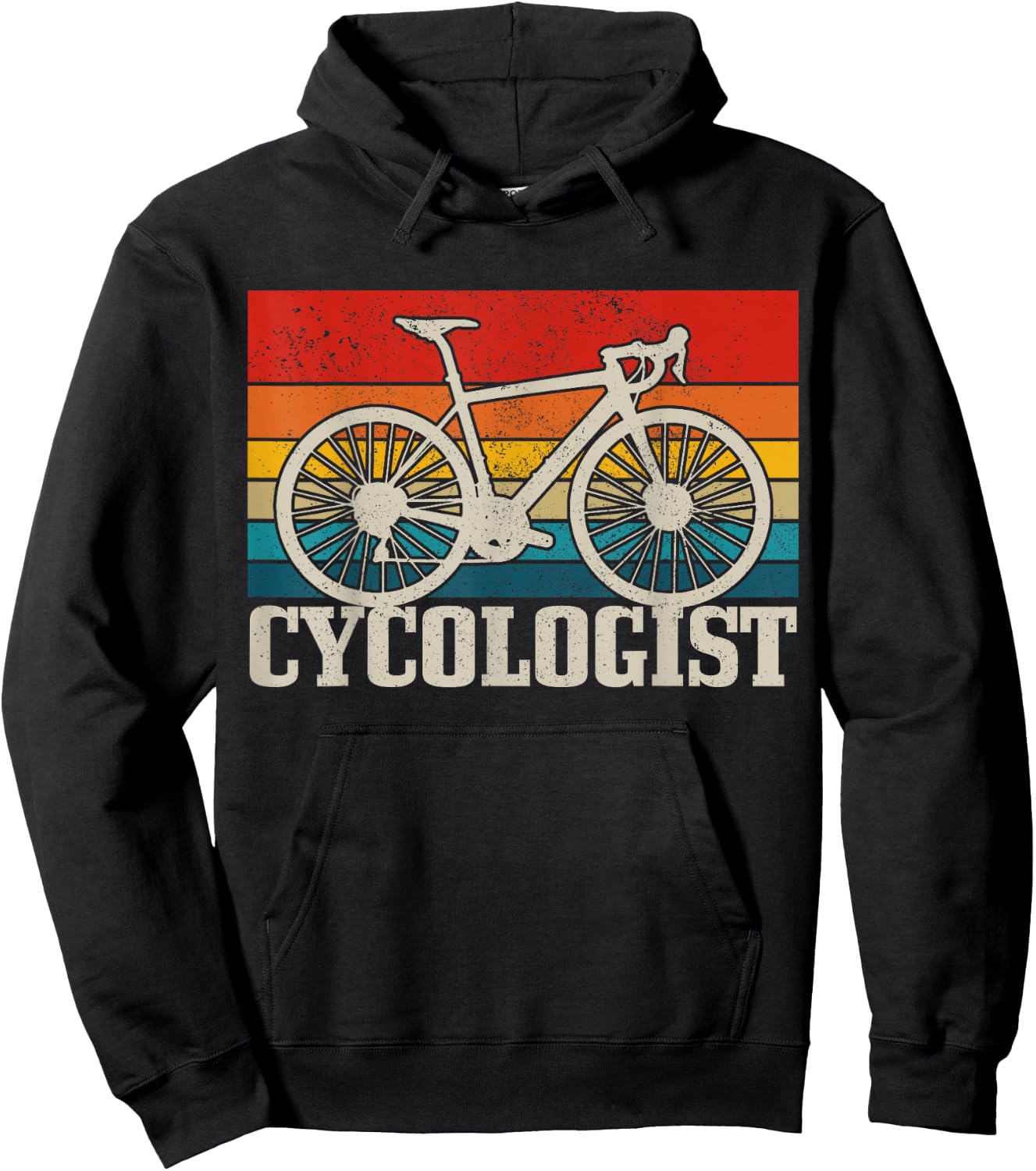 Road Bike Vintage Cycologist Funny Road Cyclist Gift Hoodie - Hoodie | Black