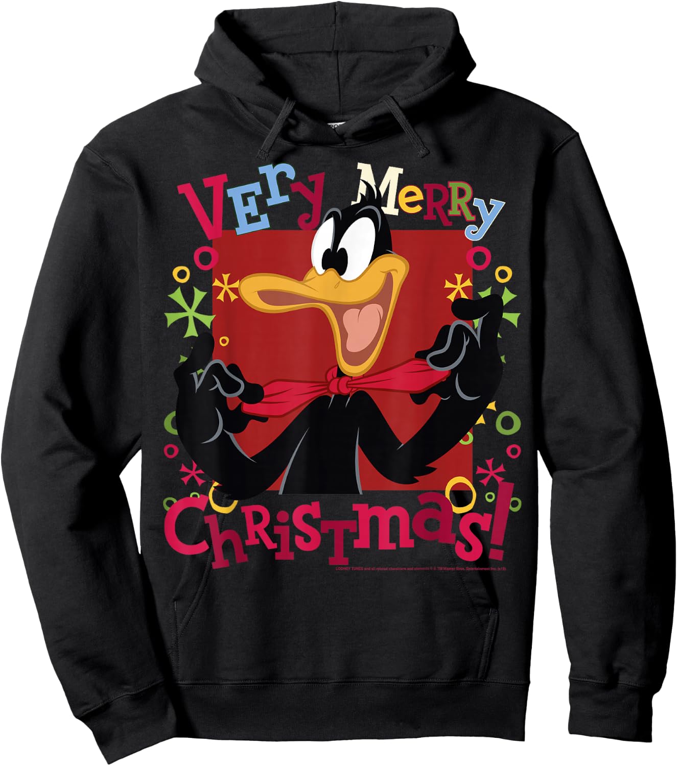Looney Tunes Christmas Daffy Duck Very Merry Christmas Hoodie - Hoodie | Black