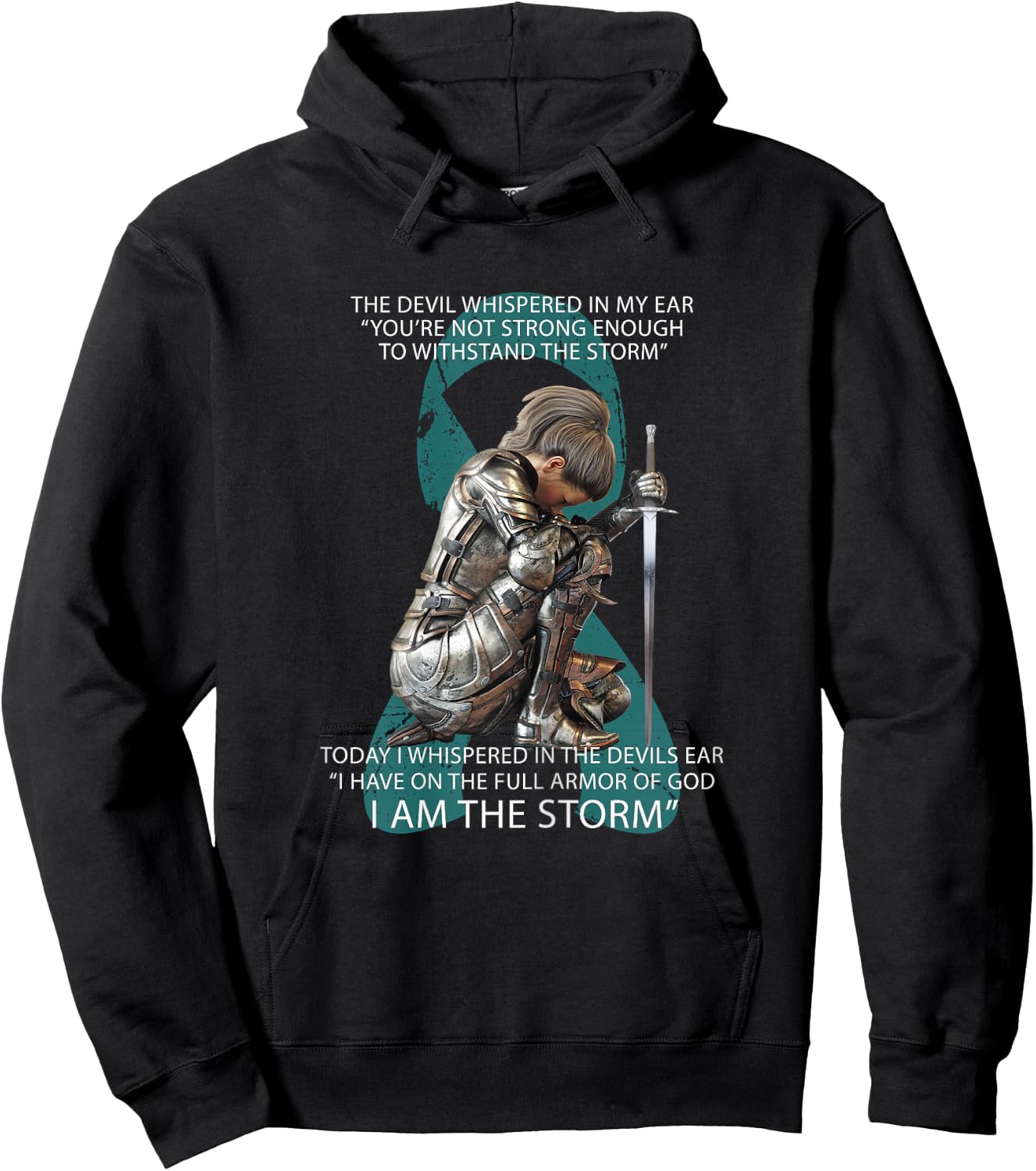 I Am The Storm Mom Sister Women Ovarian Cancer Awareness Hoodie - Hoodie | Black