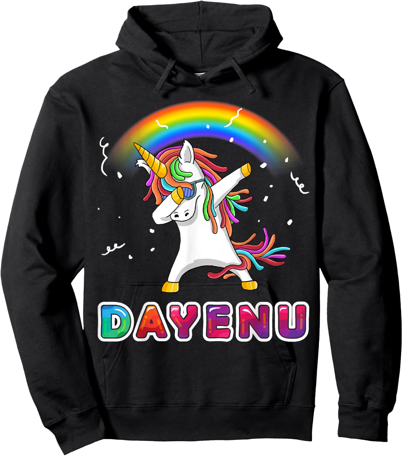 Unicorn Dayenu Passover Shirt for Kids Boys Girls Hoodie - Hoodie | Black