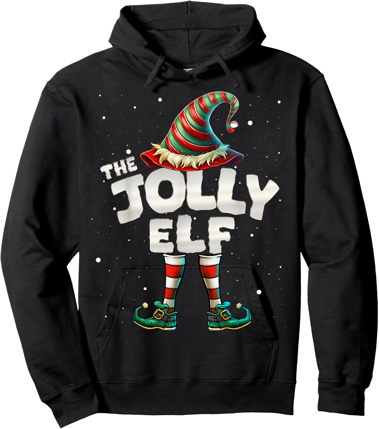 I'm The Jolly Elf Family Matching Group Christmas Hoodie - Hoodie | Black