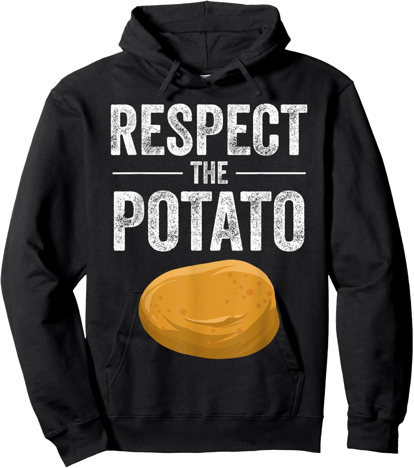 Funny Respect The Potato Gift Men Cute Root Vegetable Lovers Hoodie - Hoodie | Black