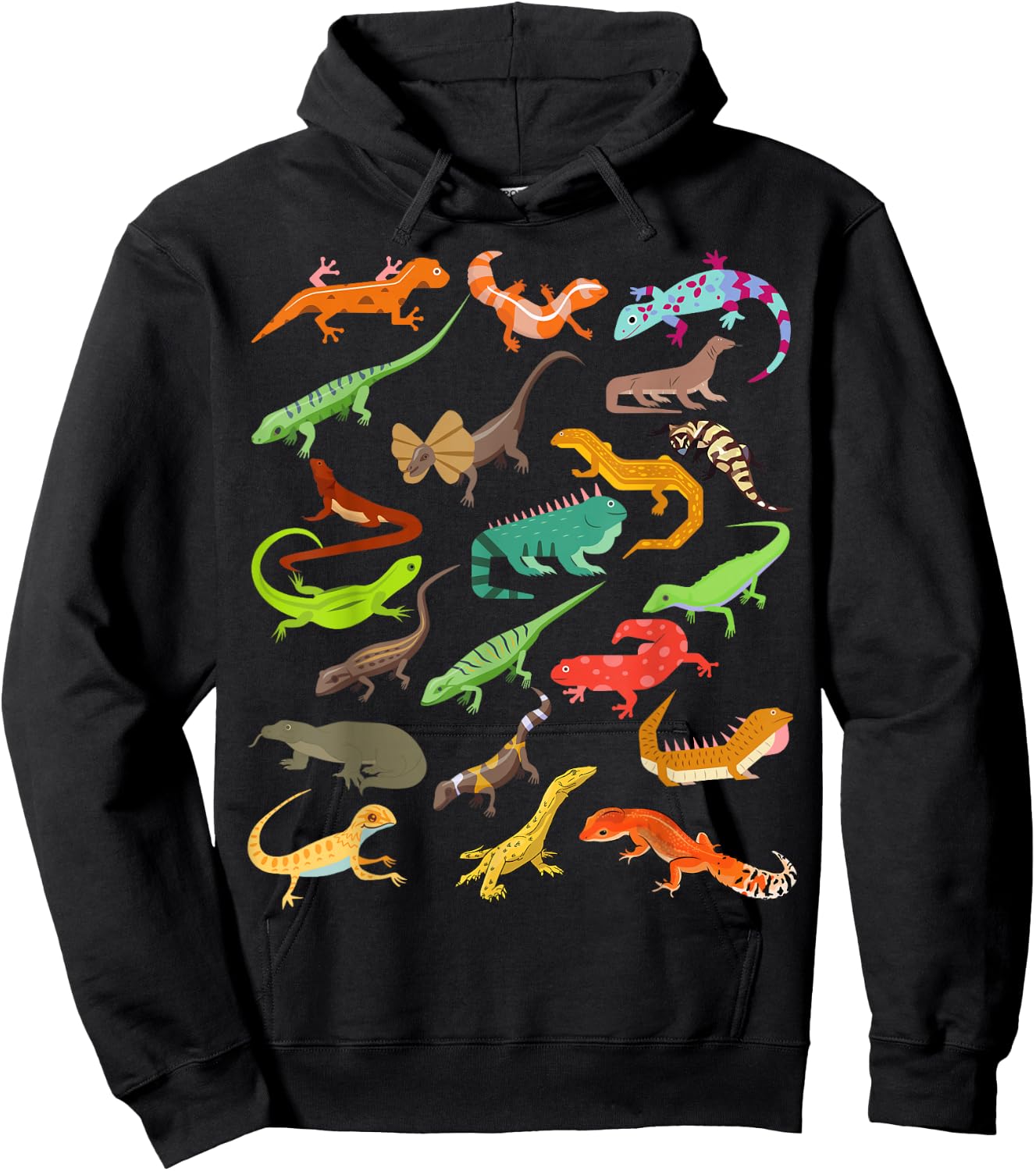 Kids Lizard Collage Hoodie - Hoodie | Black