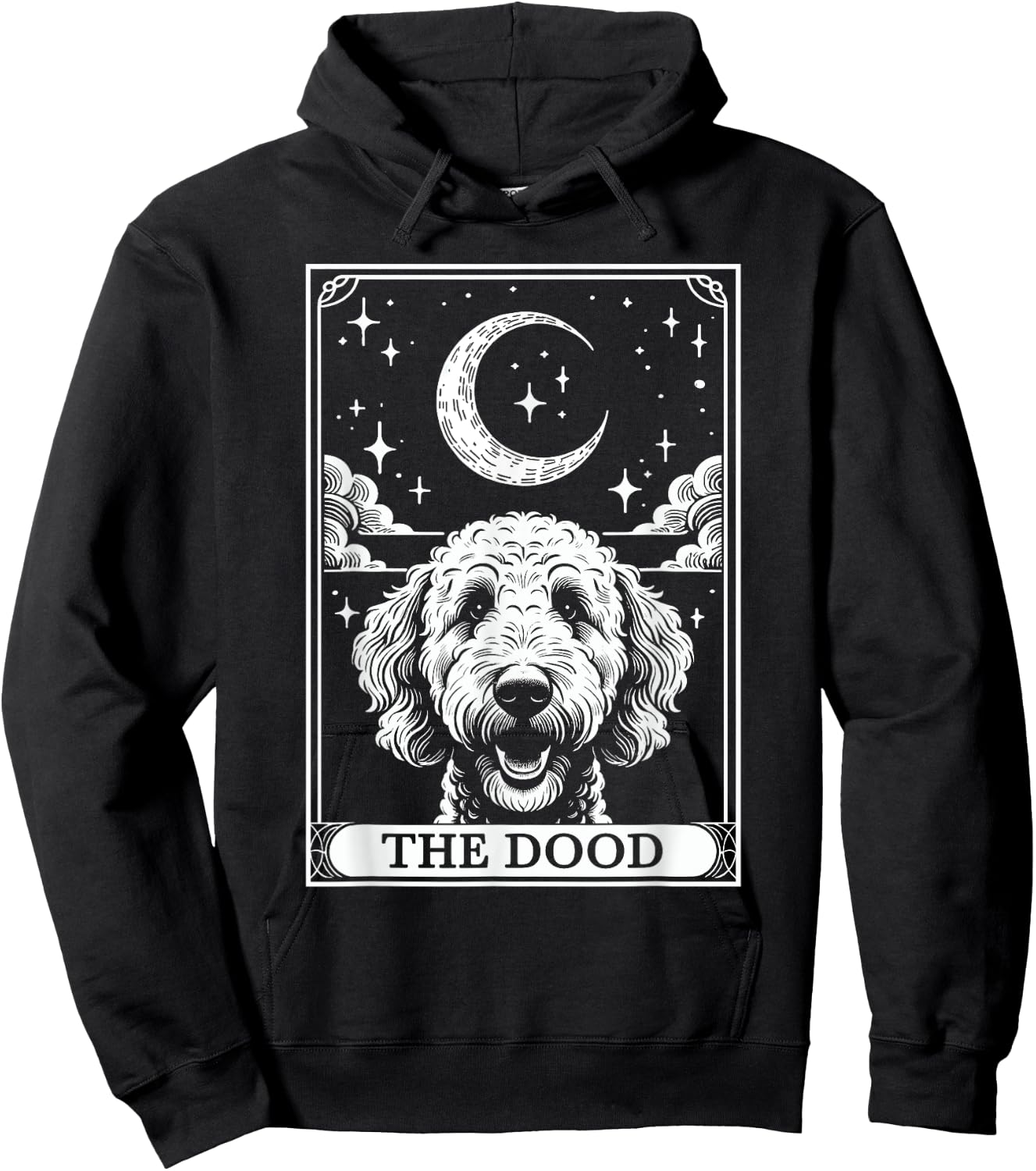 Tarot Card Vintage Crescent Moon The Dood Goldendoodle Mom Hoodie - Hoodie | Black