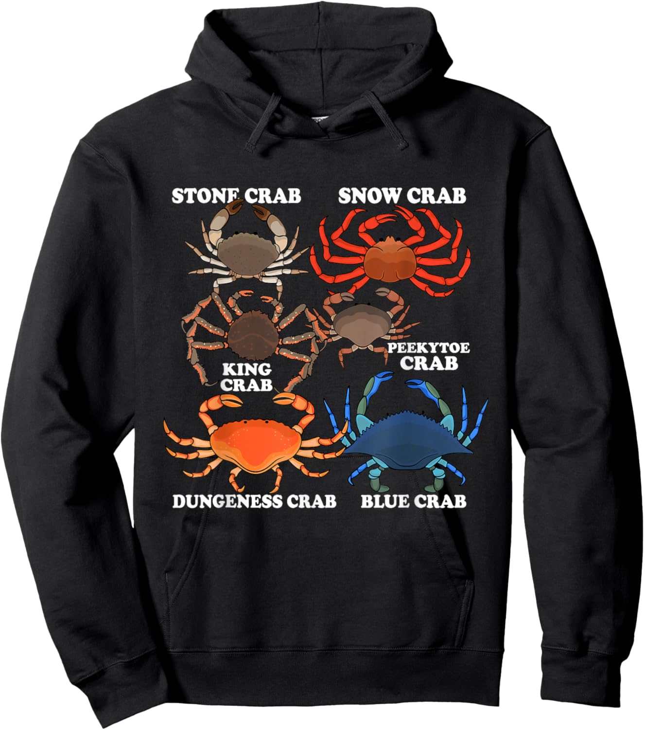 Crab Species Crab Lover Crab Fishing Men King Crabs Hoodie - Hoodie | Black
