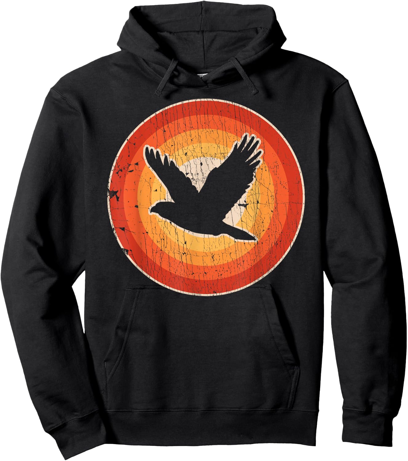Falcon Retro Vintage 60s 70s Sunset Bird Lovers Men Women Hoodie - Hoodie | Black