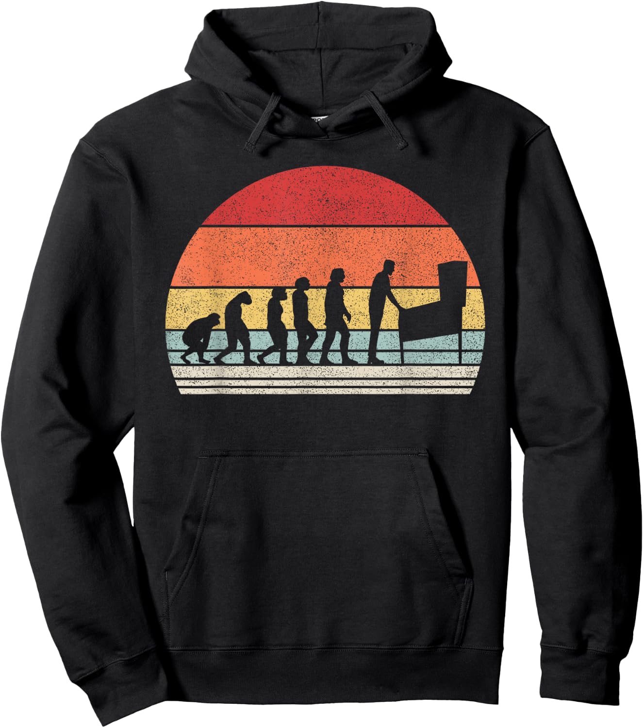 Vintage Retro Pinball Evolution Hoodie - Hoodie | Black