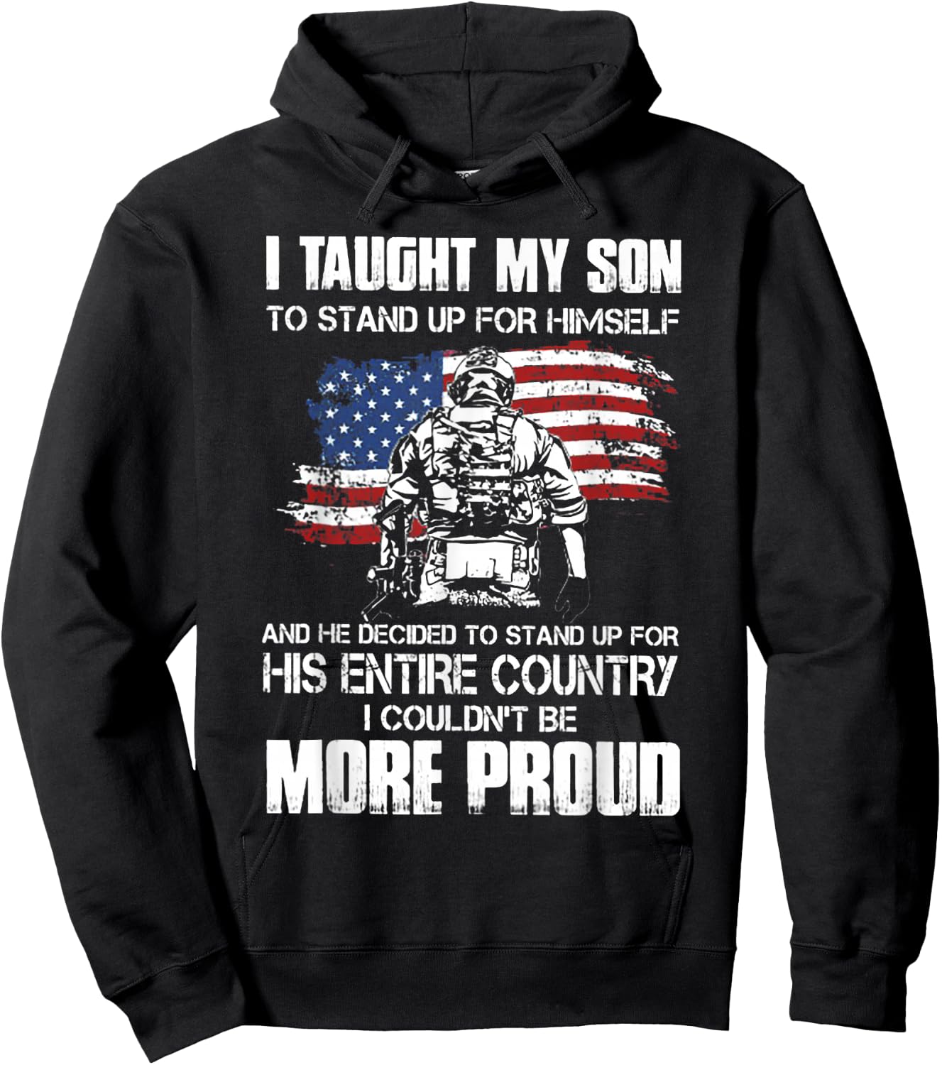 I Taught My Son To Stand Up For Himself Firefighter Hoodie - Hoodie | Black
