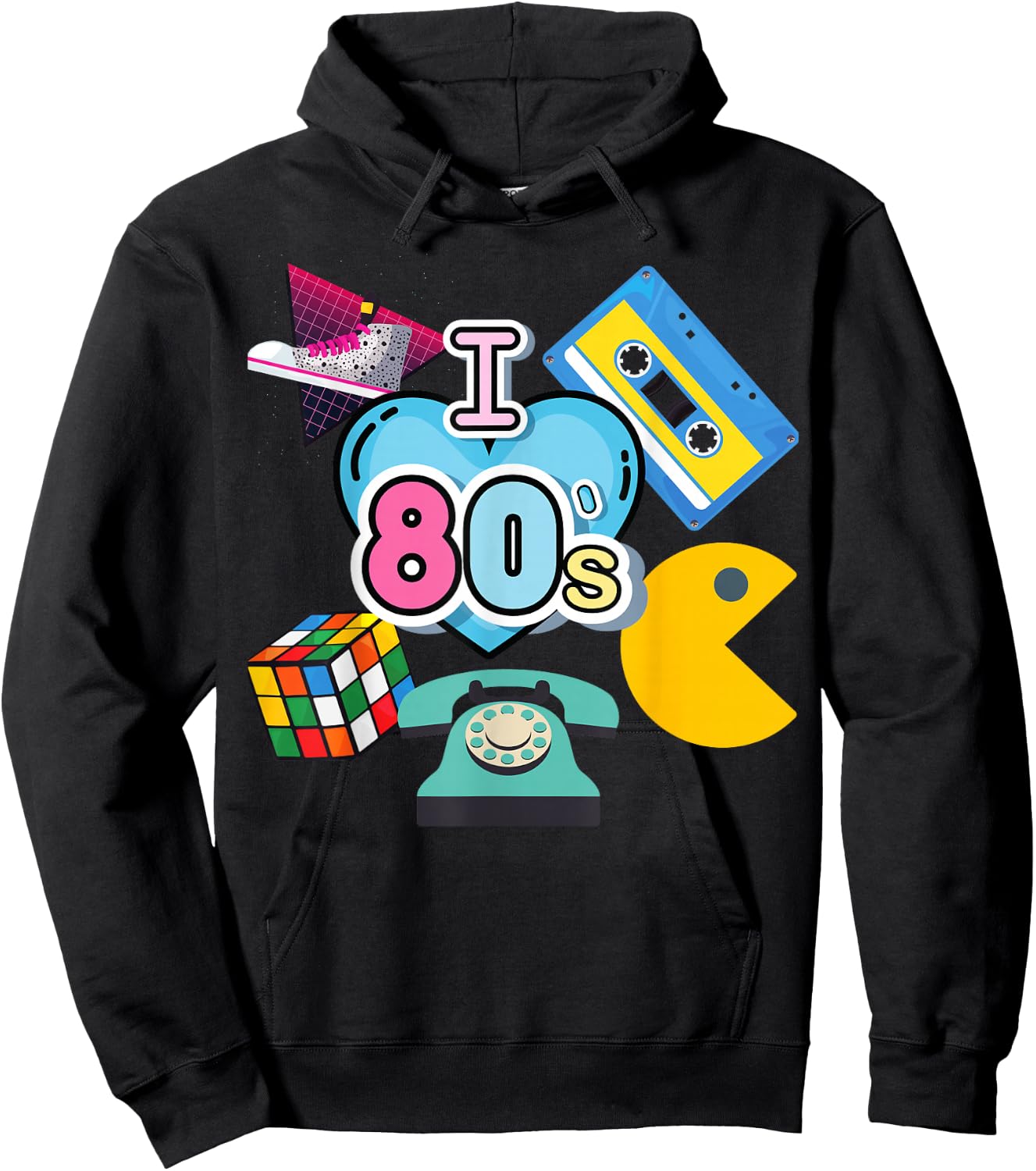 Nostalgic I Love The 80's Trip Down Memory Lane 80’s Hoodie - Hoodie | Black