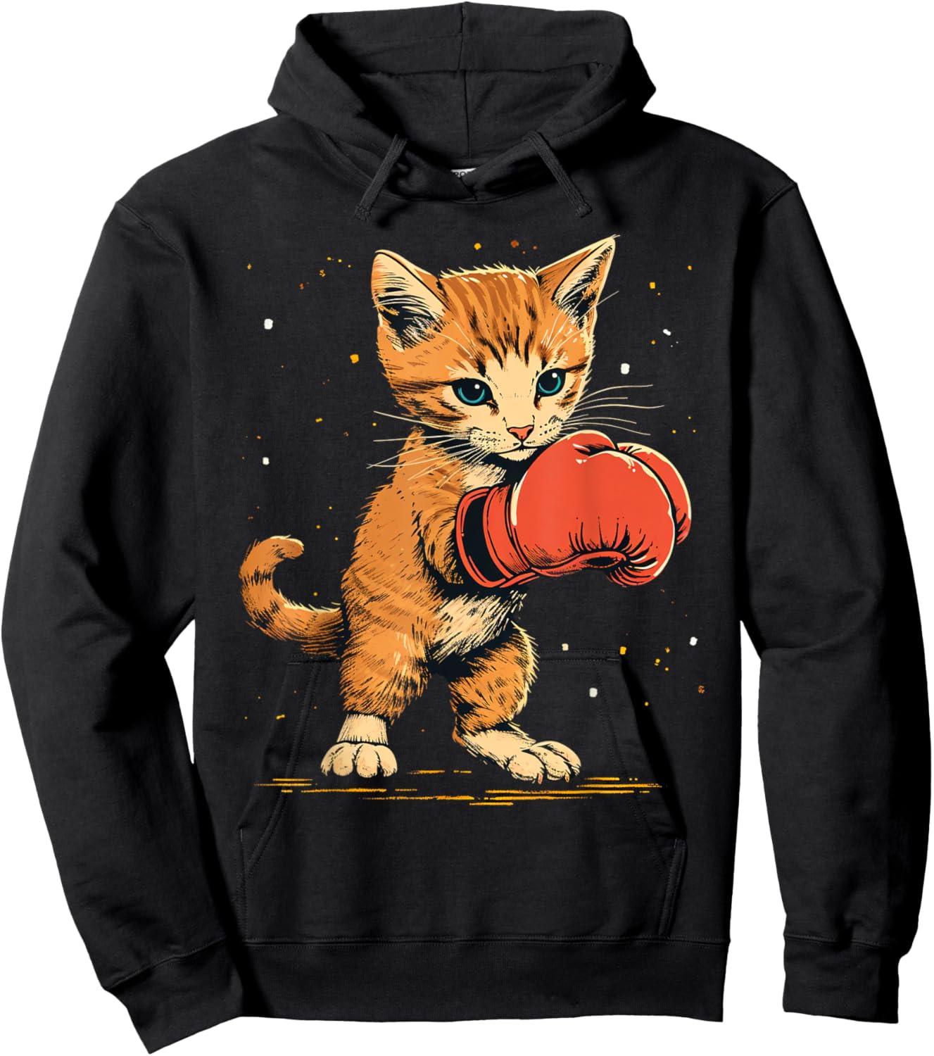 Boxer Cat on Boxing Men Women Kids Hoodie - Hoodie | Black