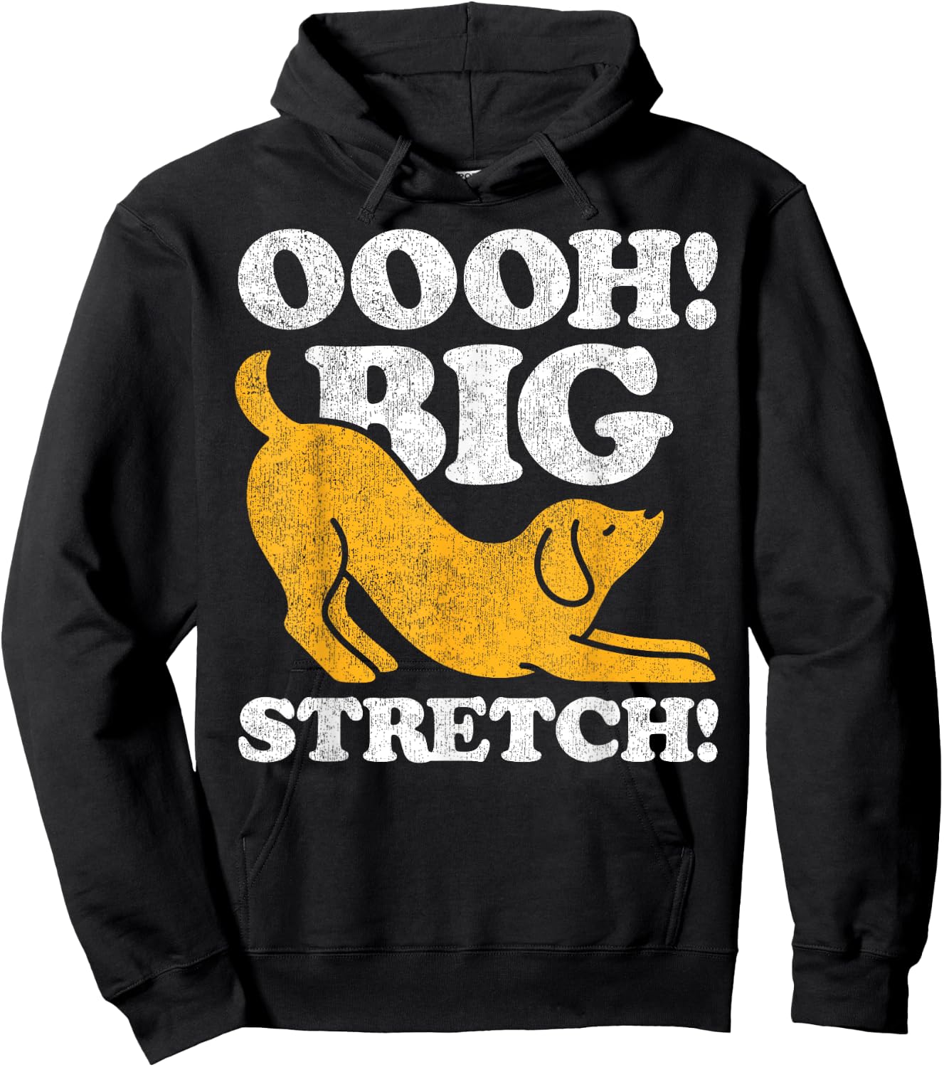 Dog Graphic Oooh Big Stretch Hoodie - Hoodie | Black