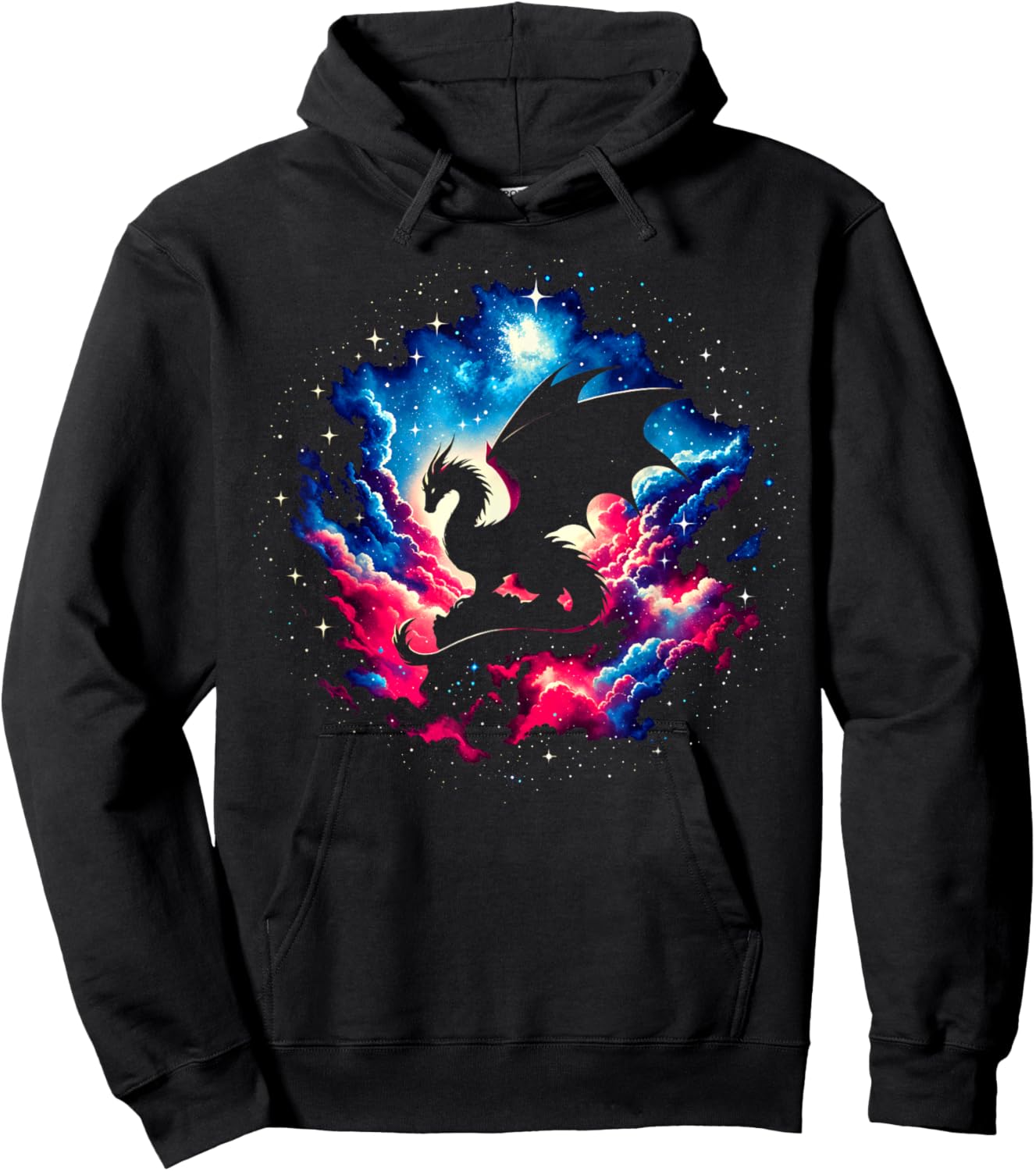 Cool Cosmic Dragon Galaxy Graphic Space Art Hoodie - Hoodie | Black