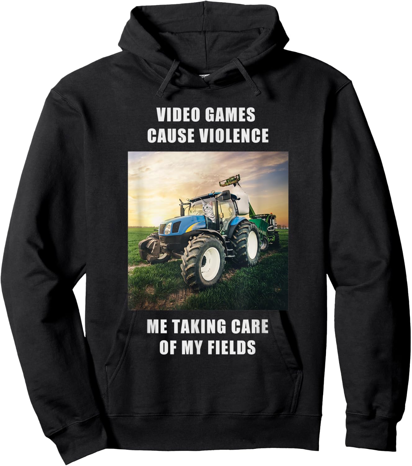 Videogames cause violence Gamer Farming Hoodie - Hoodie | Black