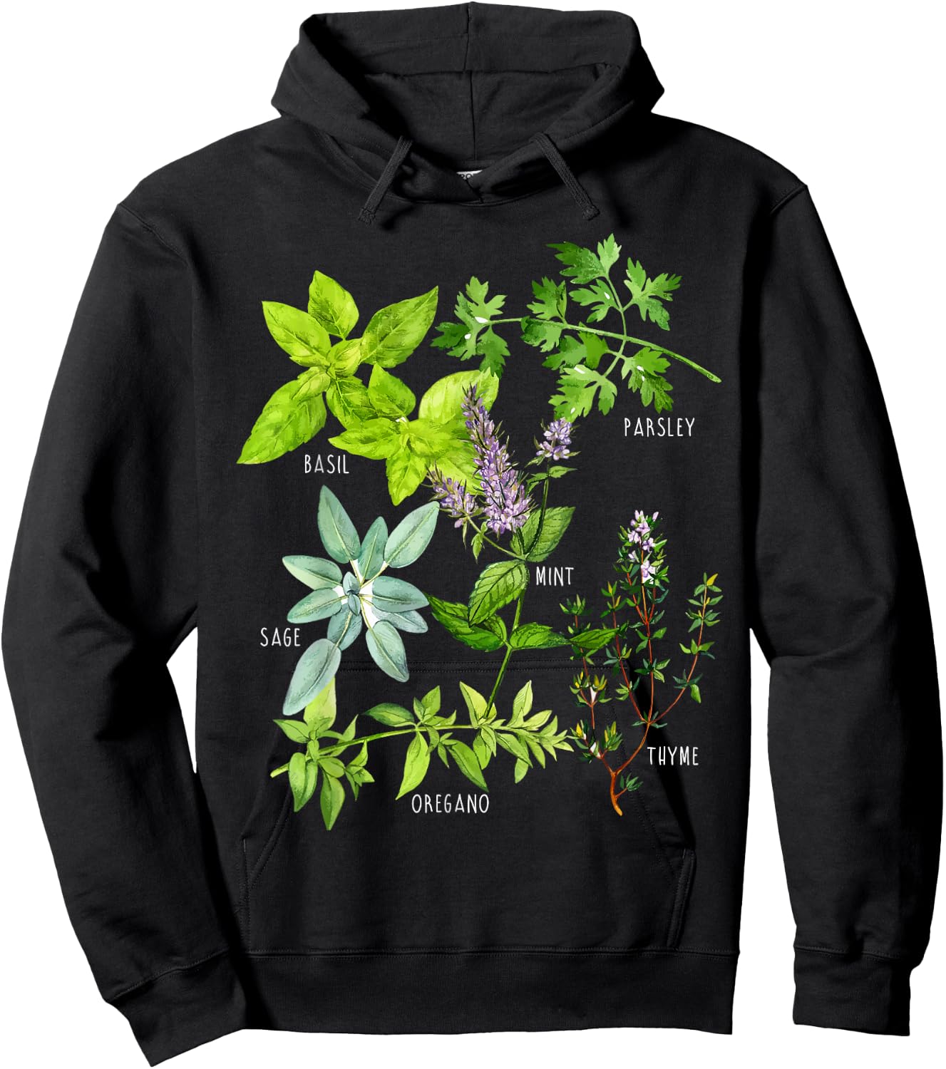 Herbs Plants Hoodie - Hoodie | Black