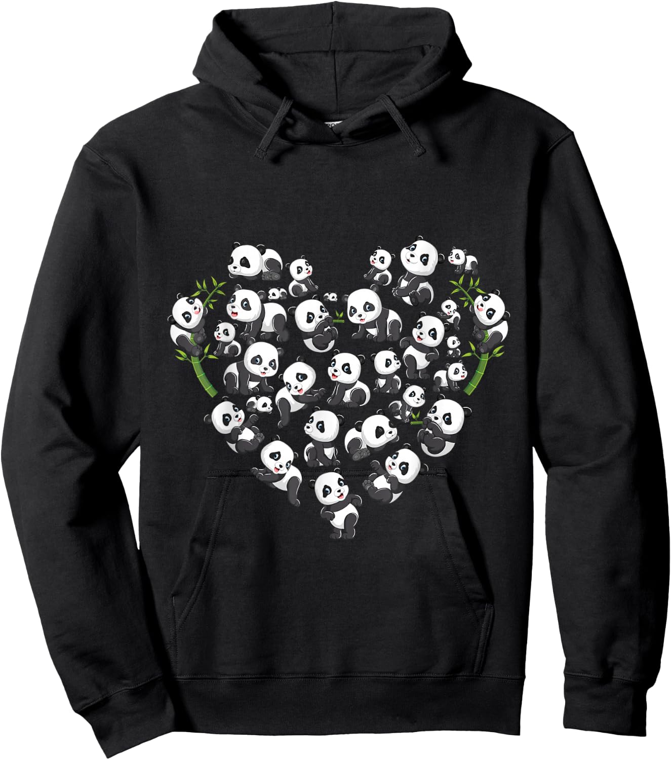 Panda Bear Lover Heart Cute Panda Gifts for Girl Kids Women Hoodie - Hoodie | Black