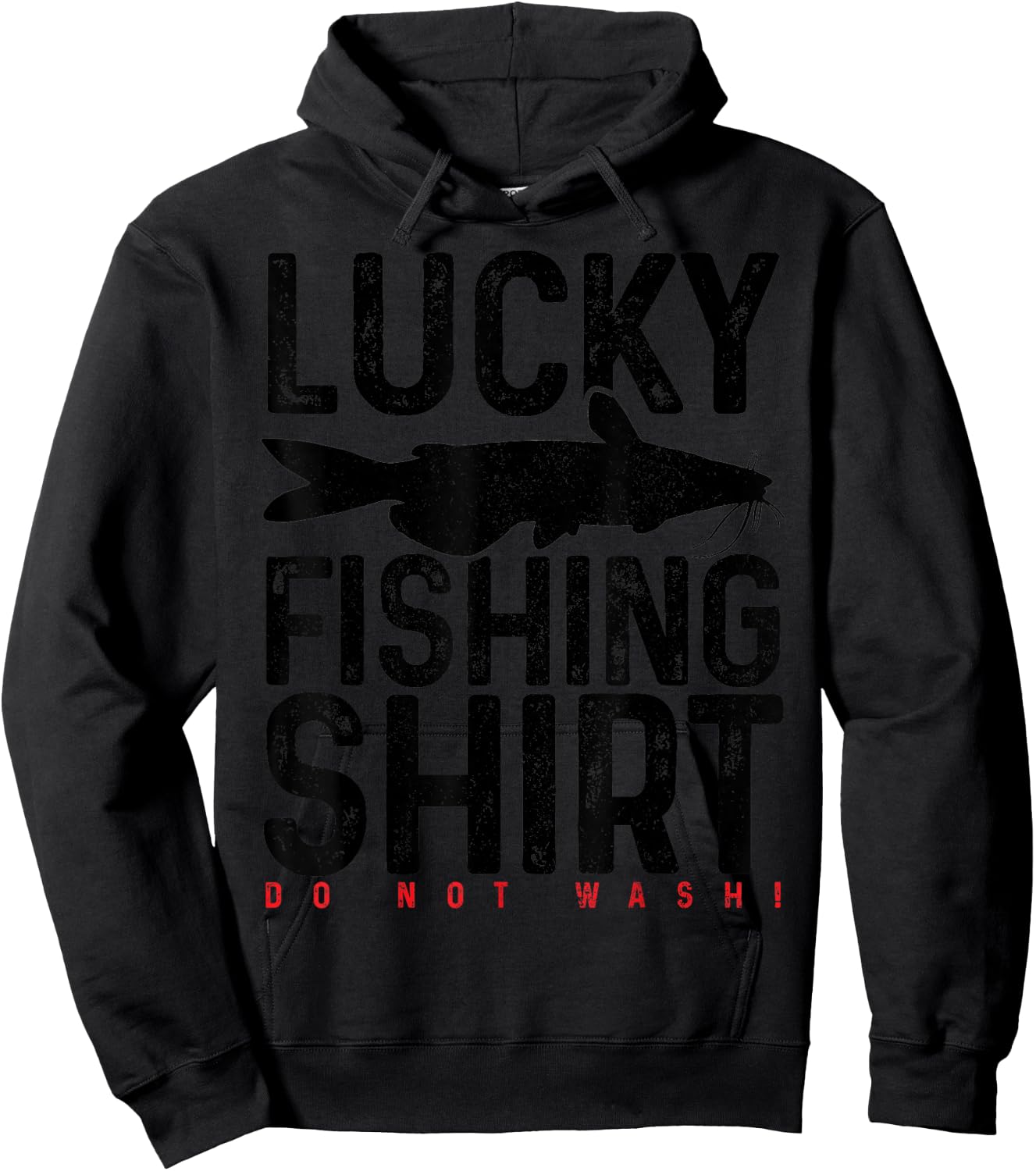 Catfish Fishing Funny Catfish Fishing Gift Lucky Charm Hoodie - Hoodie | Black