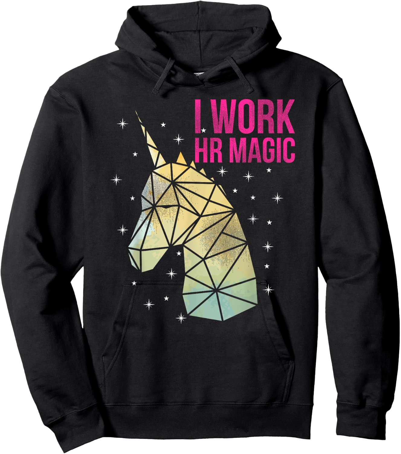 HR Work Magic Unicorn Human Resources Fun Art Hoodie - Hoodie | Black