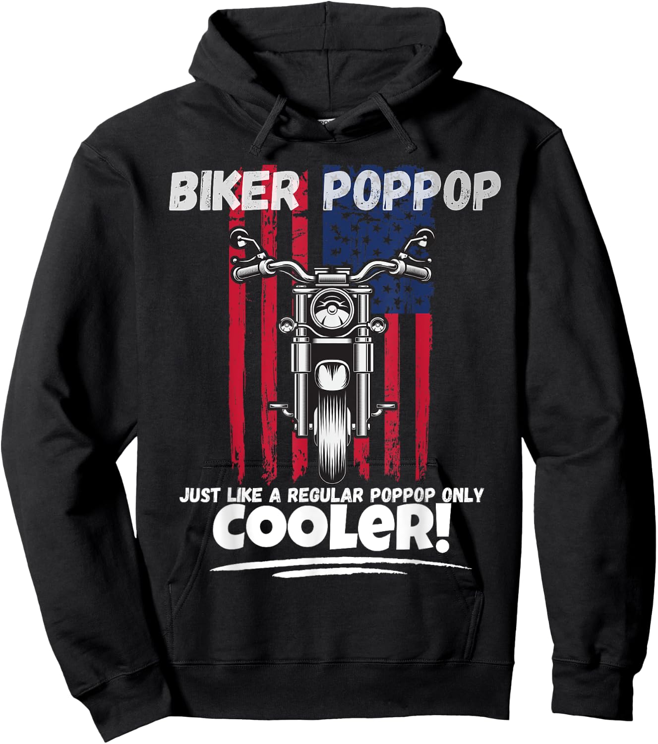 Biker Poppop Just Like a Regular Poppop Gift Poppop Hoodie - Hoodie | Black