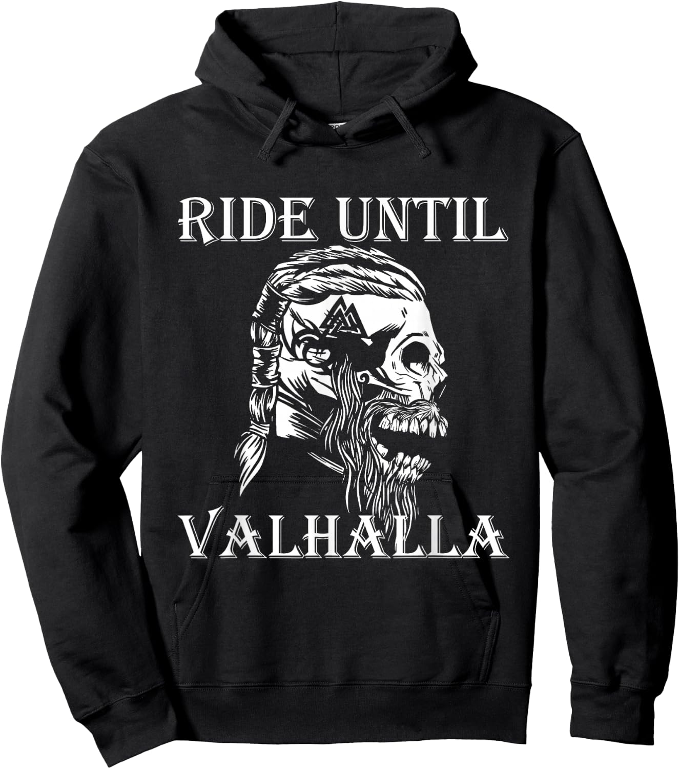 Viking Ride Until Valhalla Biker Motorcyclist Gift Hoodie - Hoodie | Black