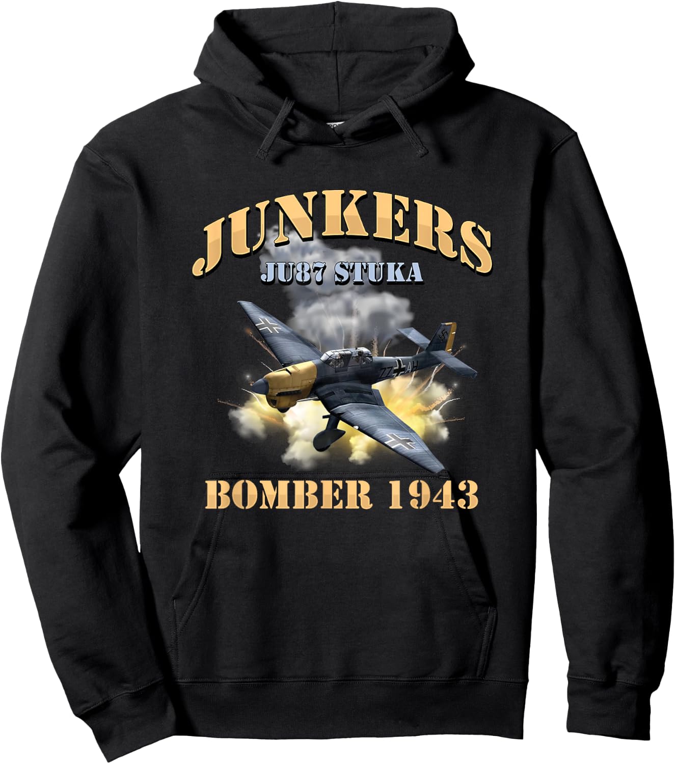 German Ju87 Stuka Vintage WW2 Bomber Veteran Pilot Gift Hoodie - Hoodie | Black