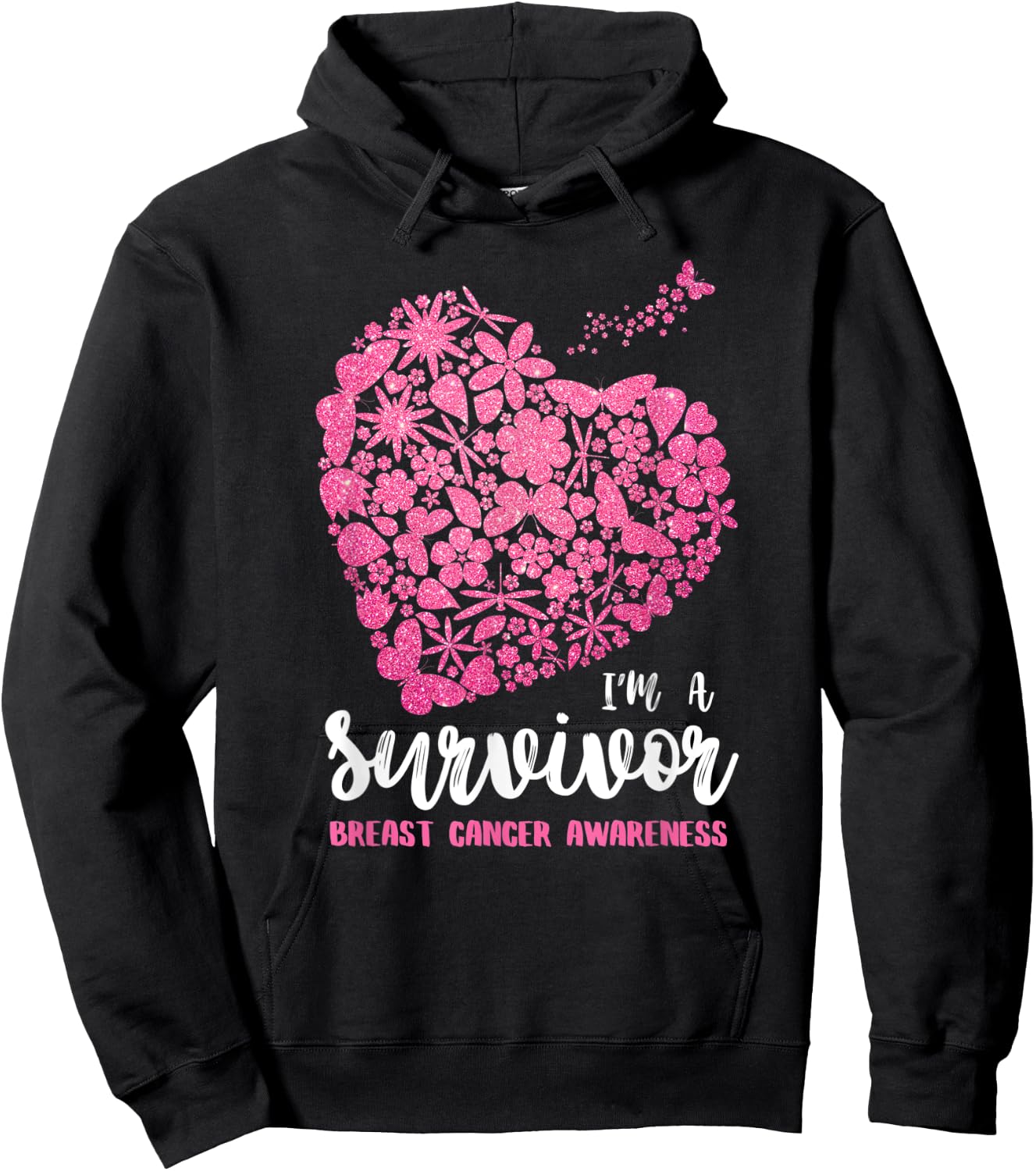 I'm a Survivor Breast Cancer Awareness , Cancer Survivor Hoodie - Hoodie | Black
