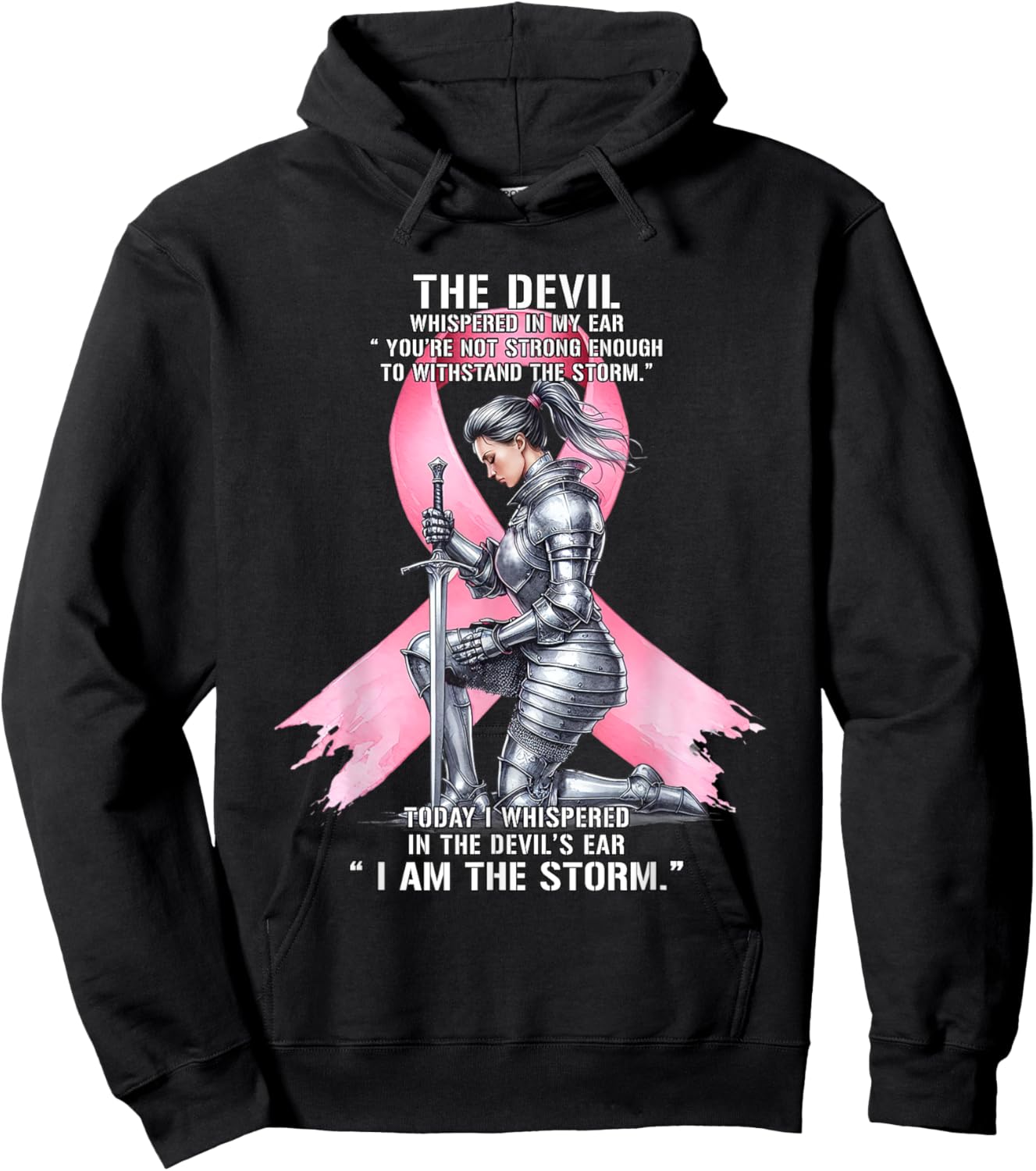 I Am The Storm Breast Cancer Warrior Christian Knight Women Hoodie - Hoodie | Black