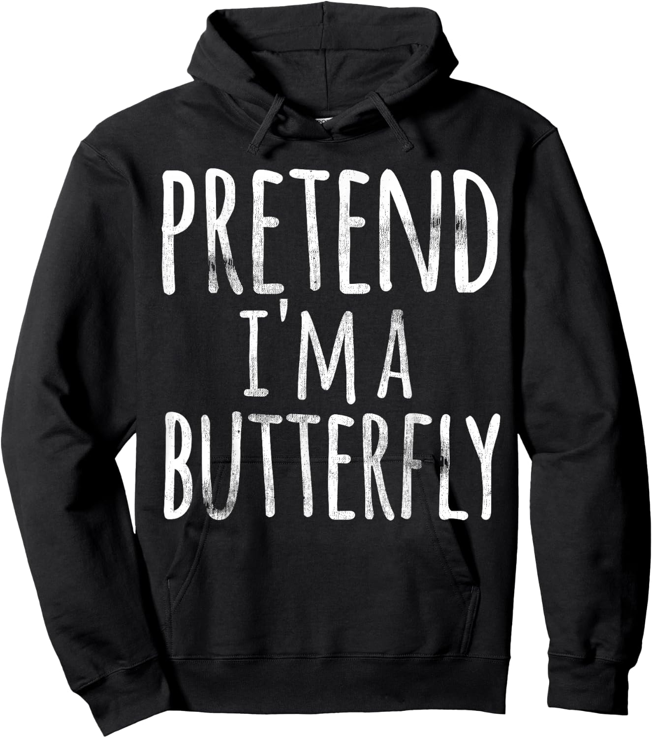 Funny Easy Lazy Halloween PRETEND I'M A BUTTERFLY Costume Hoodie - Hoodie | Black