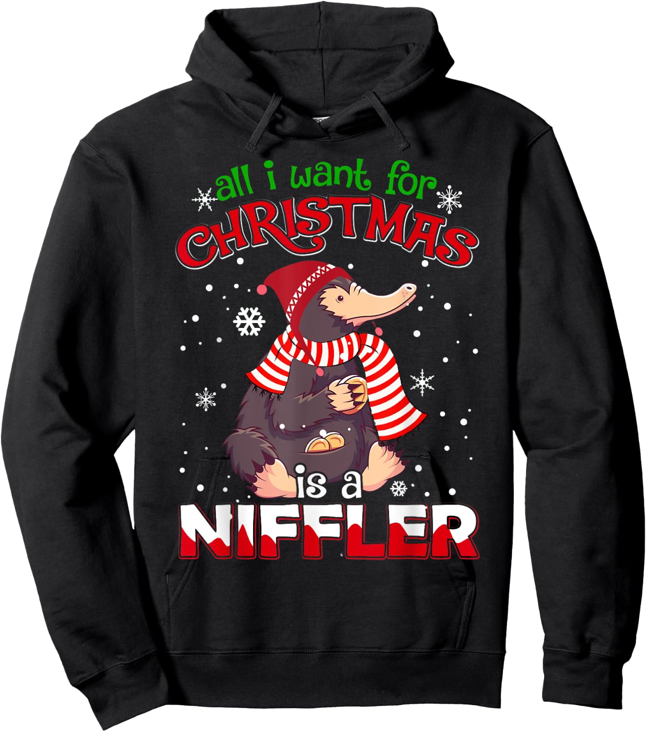 All I Want for Christmas is a Niffler Women Men Kids Xmas Hoodie - Hoodie | Black