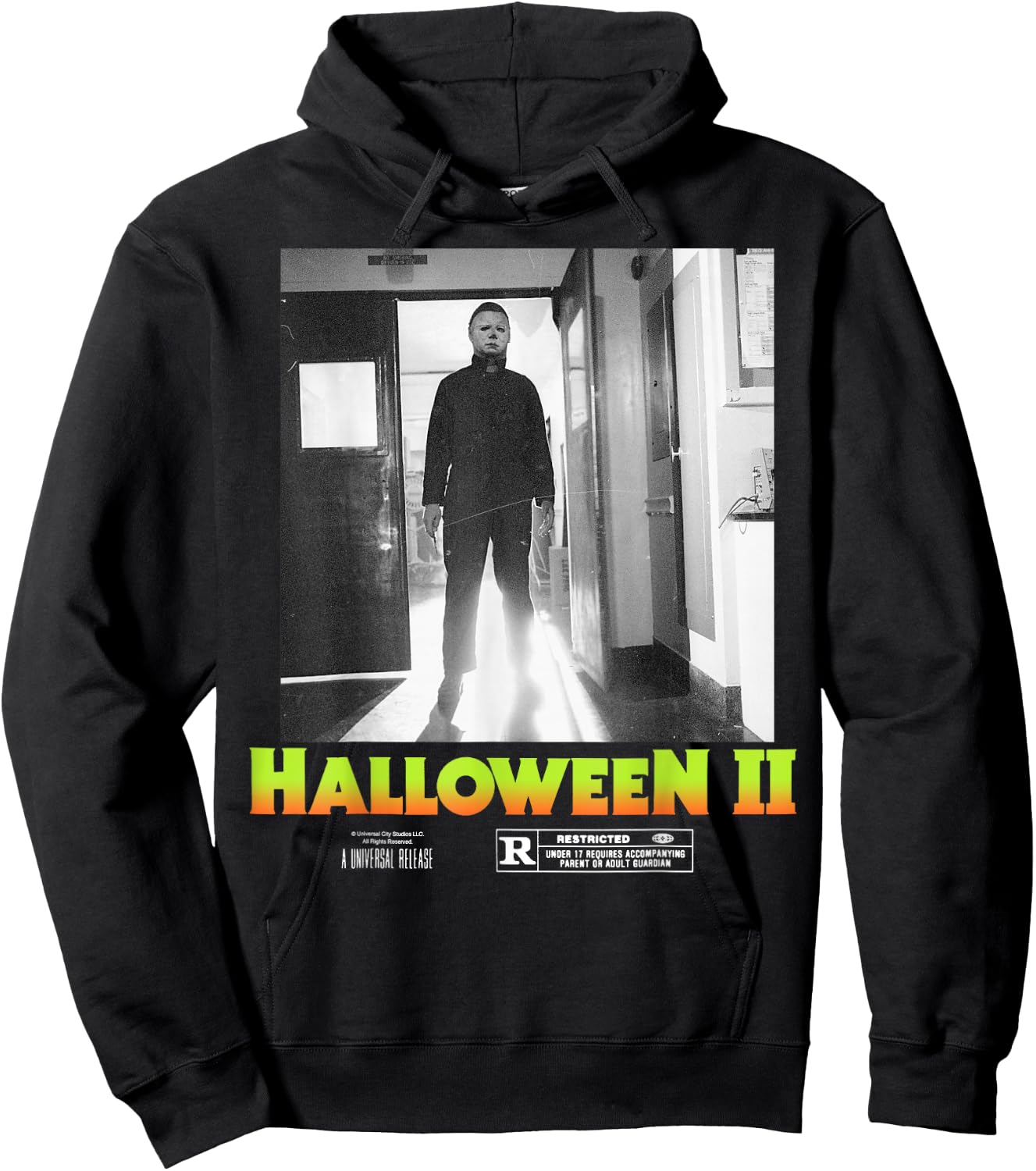 Halloween 2 Michael Myers Doorway Portrait Poster Hoodie - Hoodie | Black