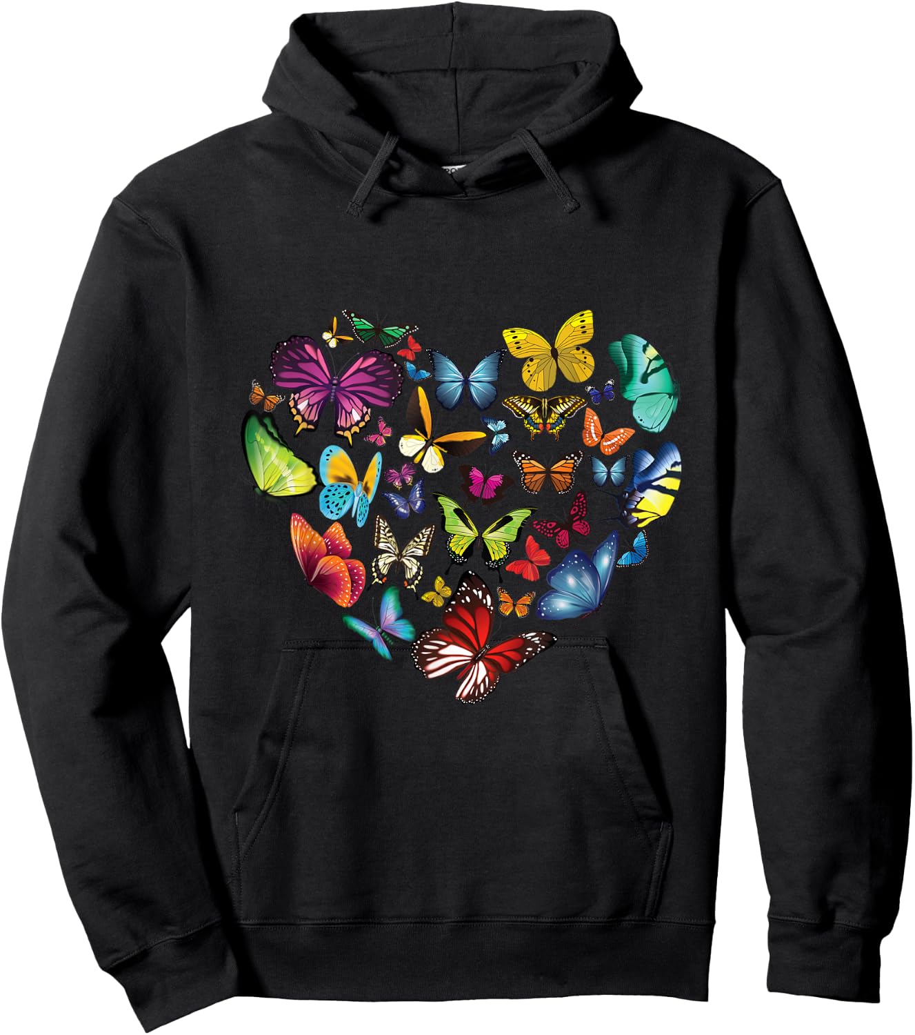 Butterfly Heart Butterflies Lover Lepidopterist Men Women Hoodie - Hoodie | Black
