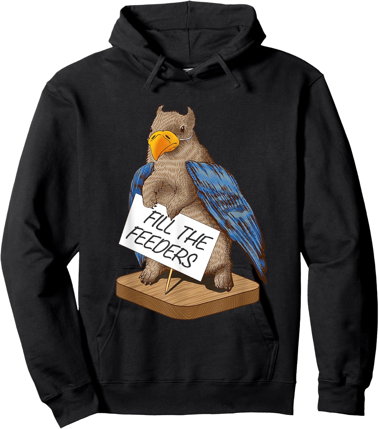Fill The Feeders Funny Squirrel Dressed Like A Bird Hoodie - Hoodie | Black