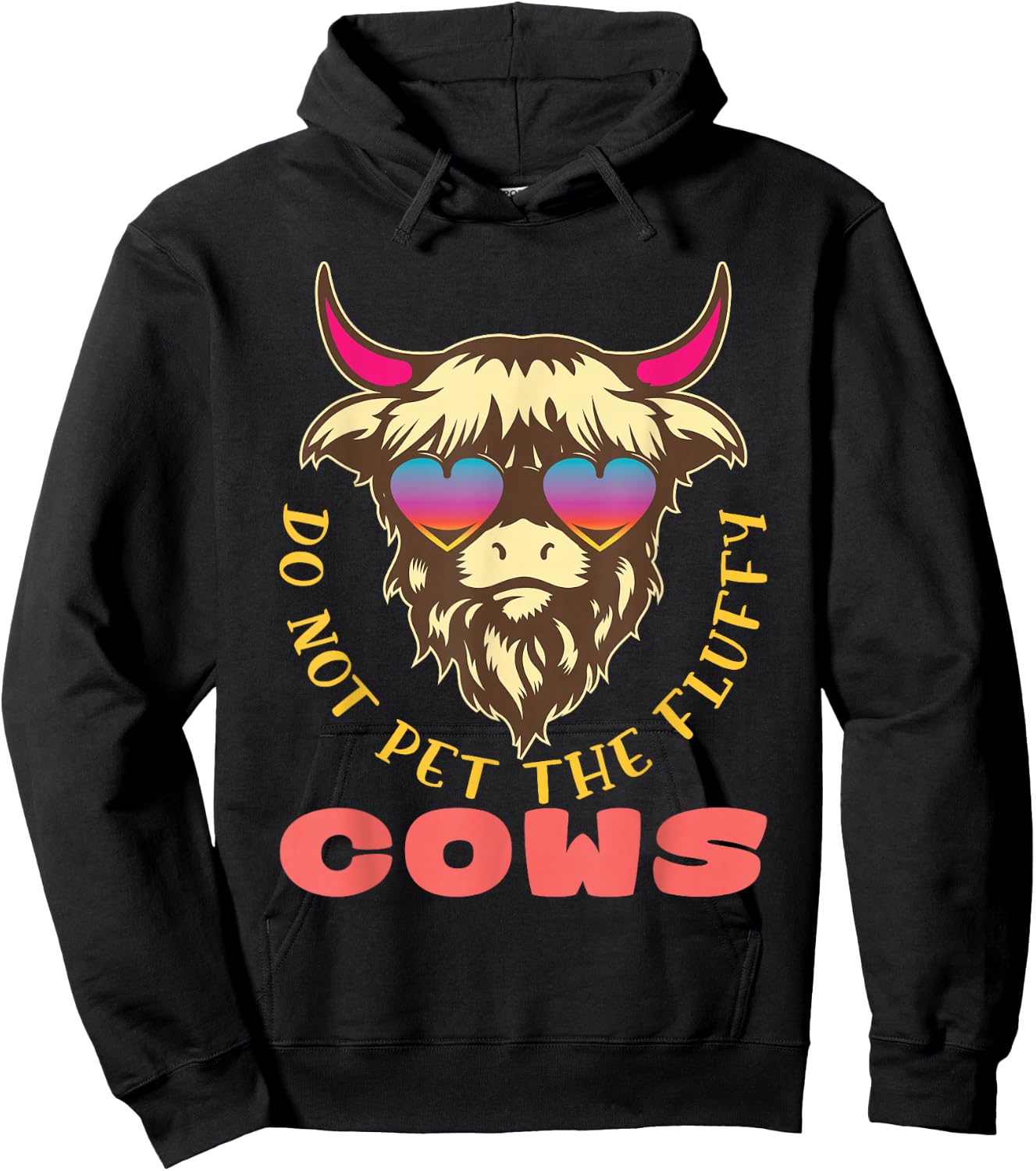 Retro Do Not Pet The Fluffy Cows Vintage Bison Buffalo Hoodie - Hoodie | Black