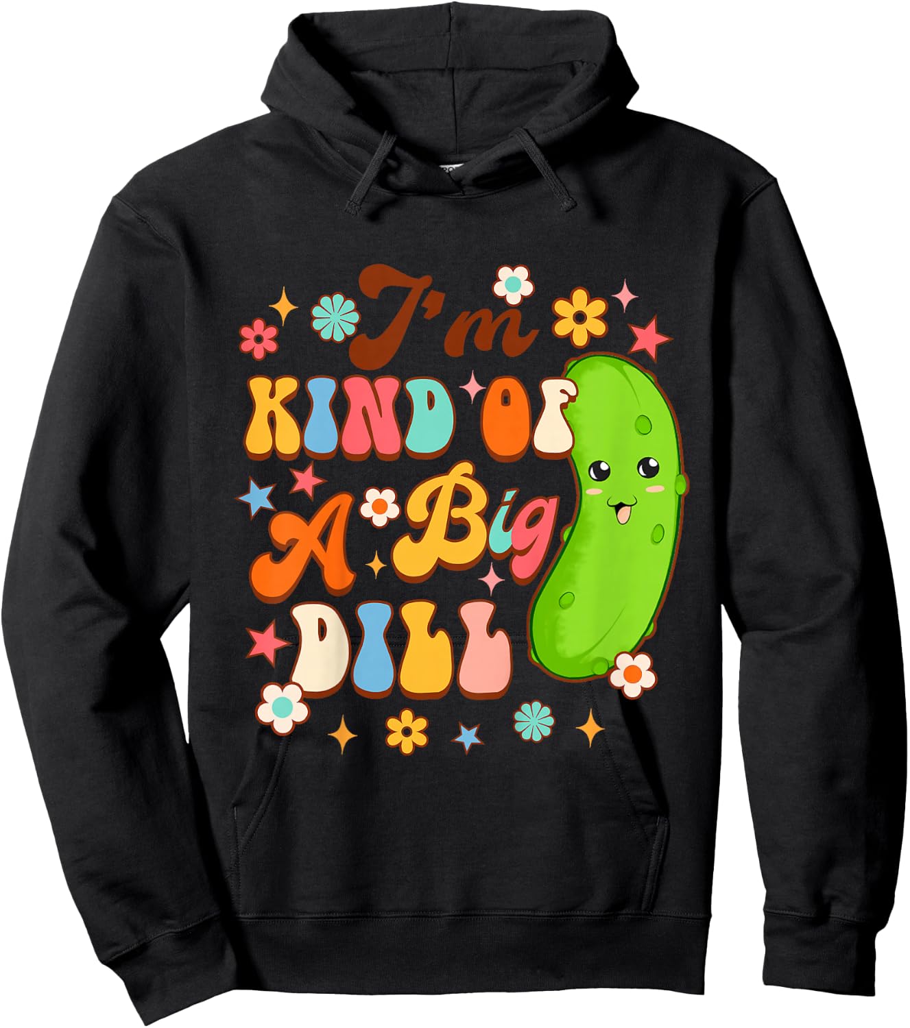 Kids Pickle Lover Cucumber Baby Shower I'm Kind Of A Big Dill Hoodie - Hoodie | Black
